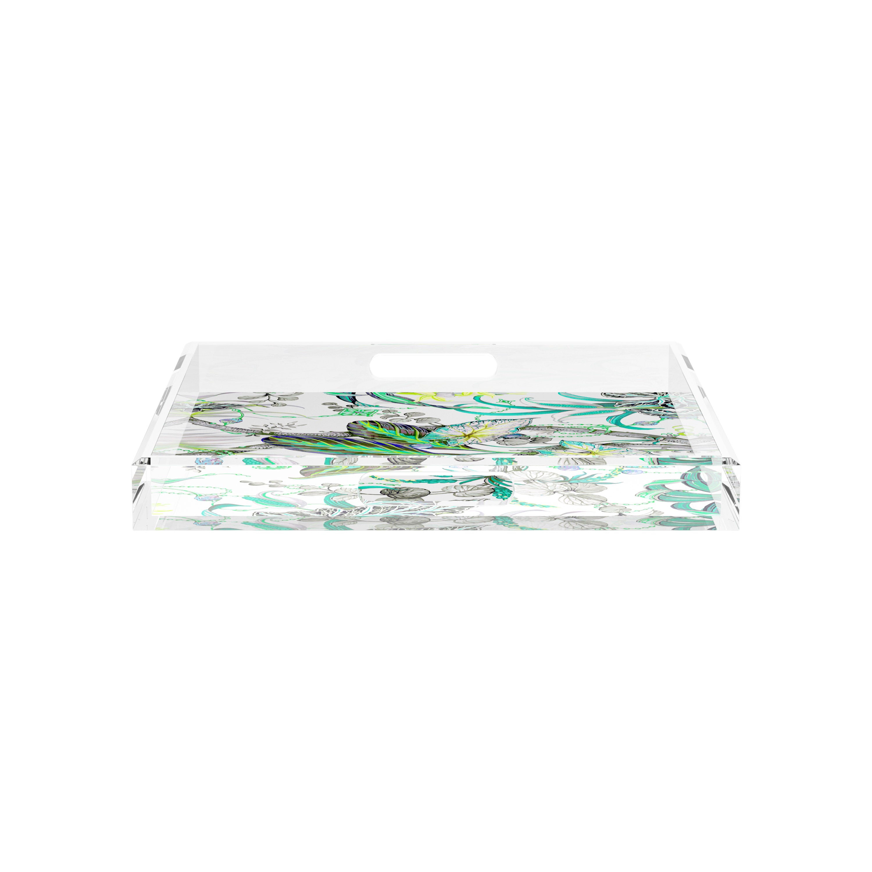 Amazonia Tourmaline 15X15 Acrylic Tray - nicolettemayer.com