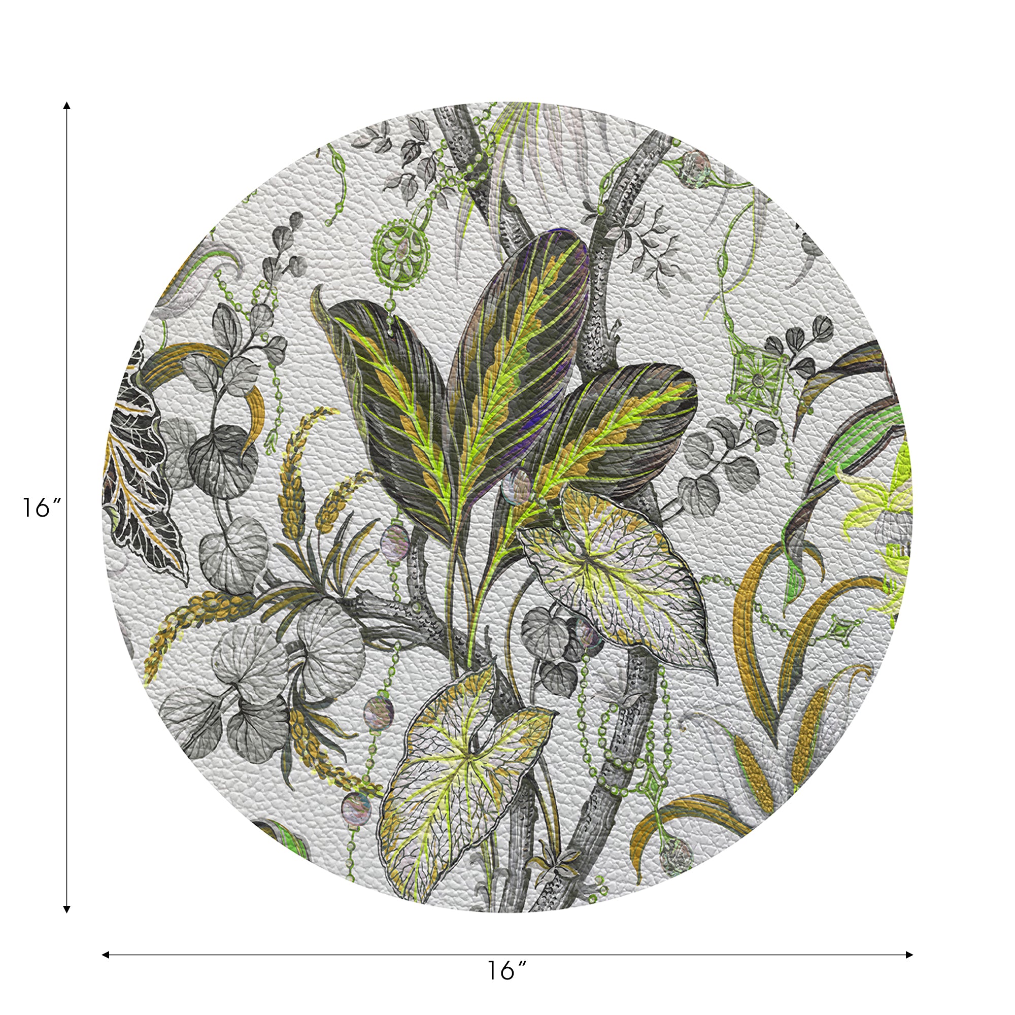 Amazonia Mustard 16" Round Pebble Placemats, Set of 4 - nicolettemayer.com
