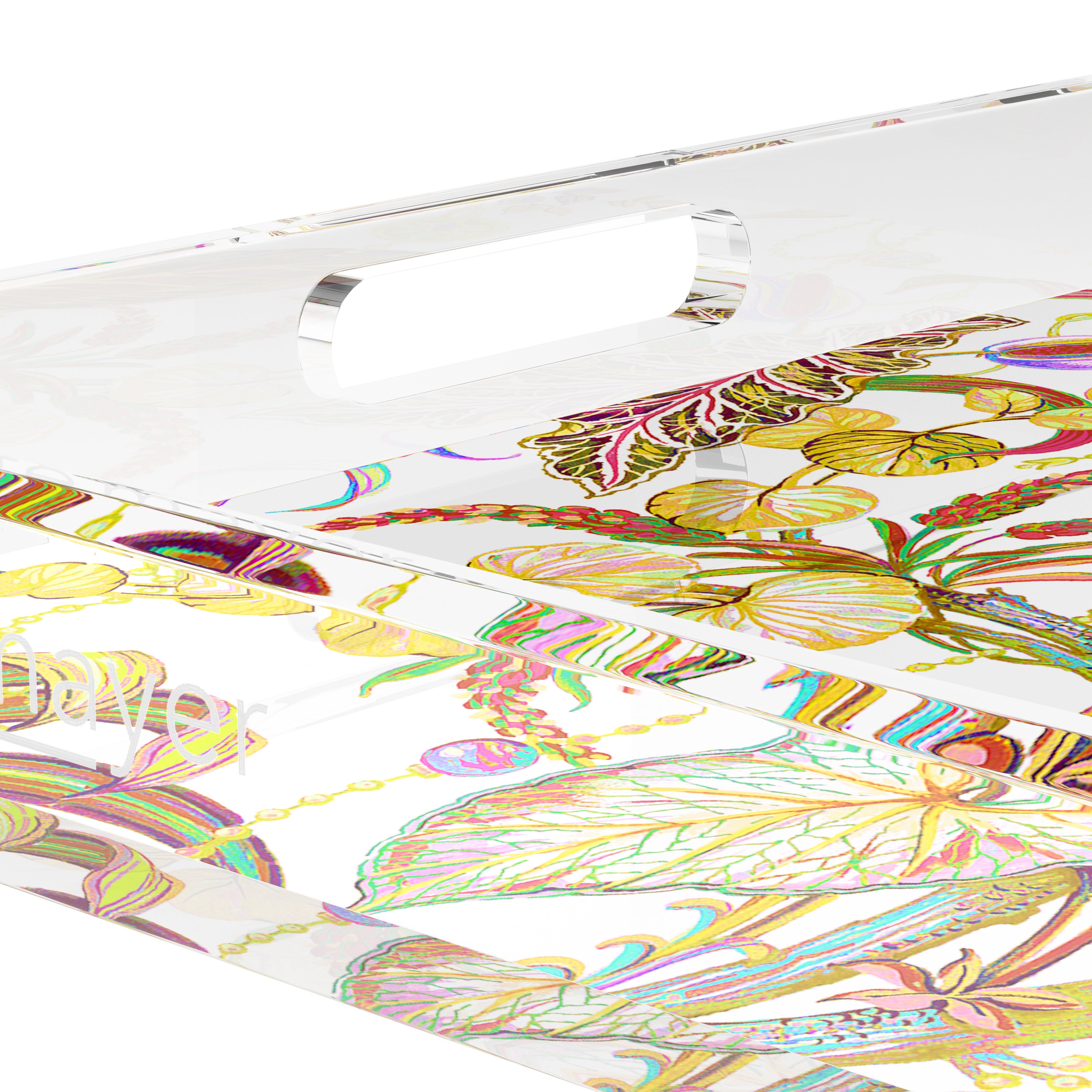 Amazonia Splendor 18X18 Acrylic Tray - nicolettemayer.com