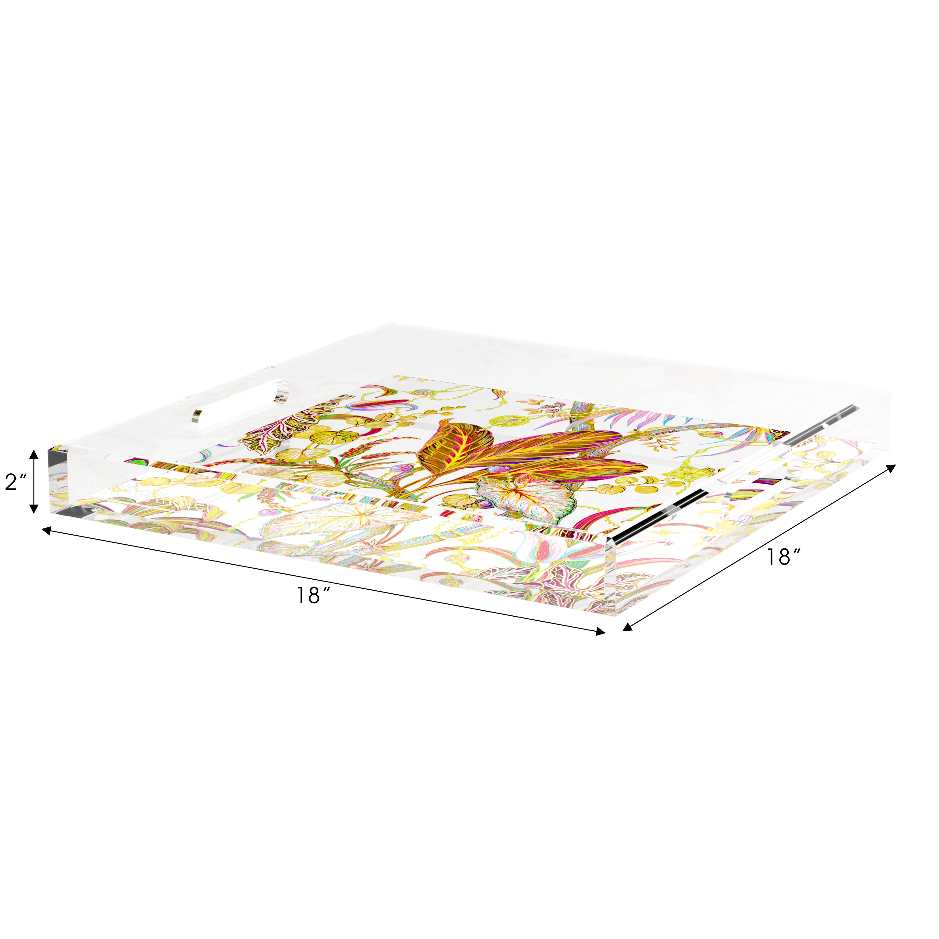 Amazonia Splendor 18X18 Acrylic Tray - nicolettemayer.com