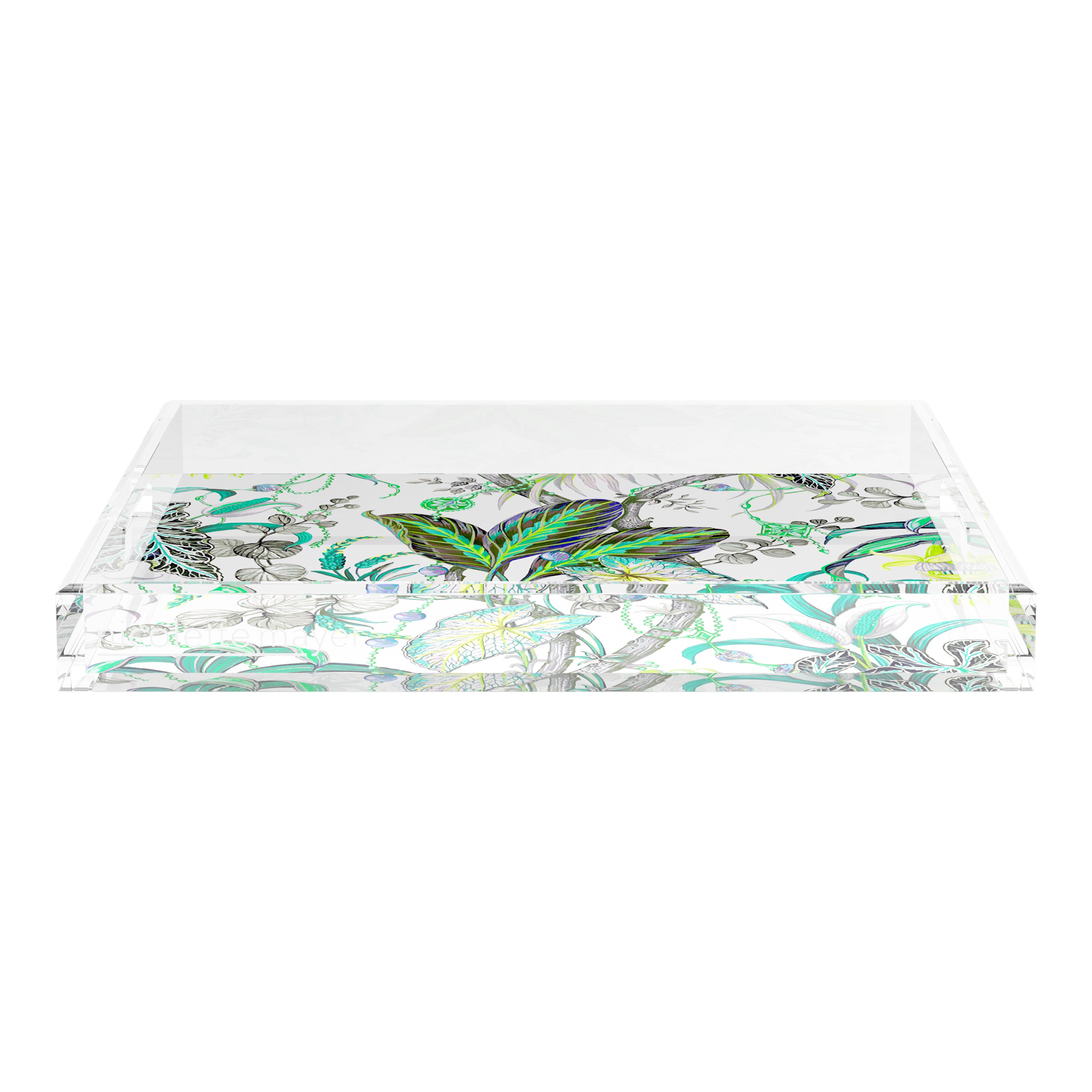 Amazonia Tourmaline 18X18 Acrylic Tray - nicolettemayer.com