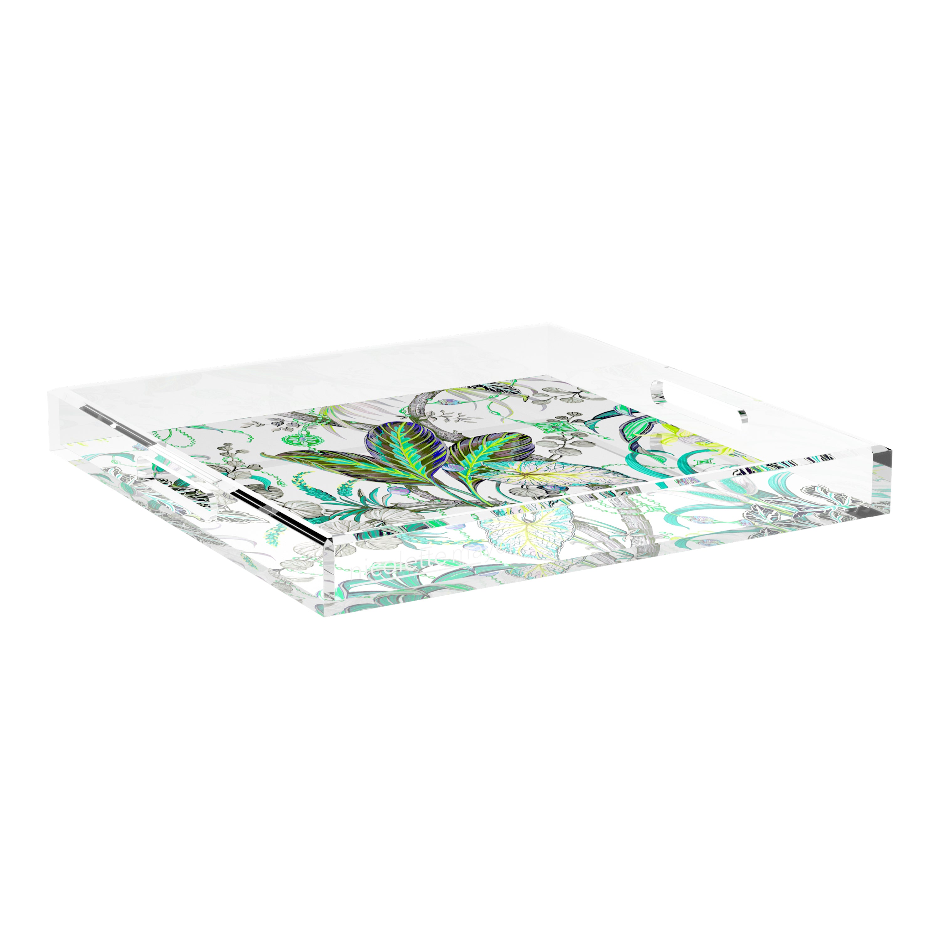 Amazonia Tourmaline 18X18 Acrylic Tray - nicolettemayer.com