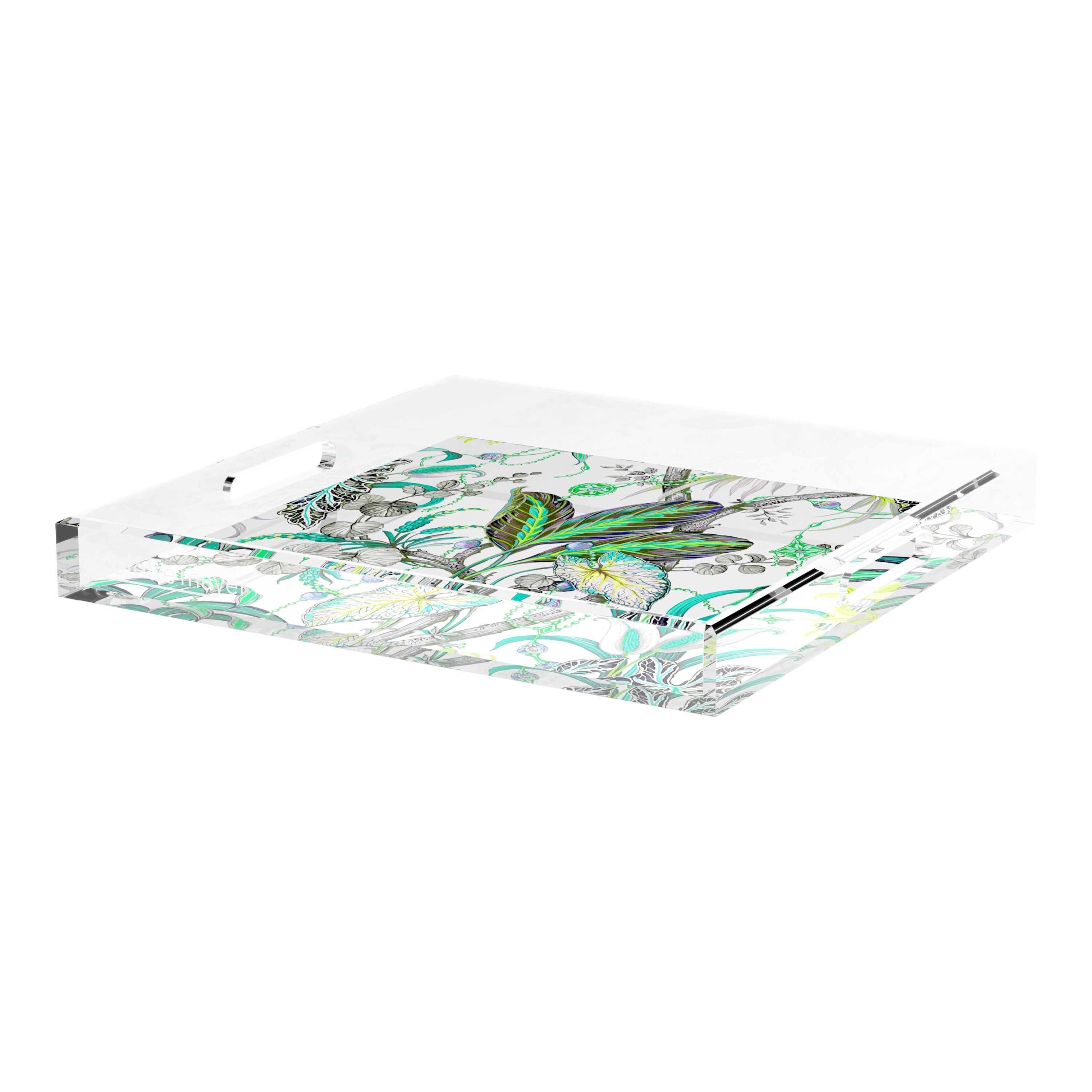 Amazonia Tourmaline 18X18 Acrylic Tray - nicolettemayer.com