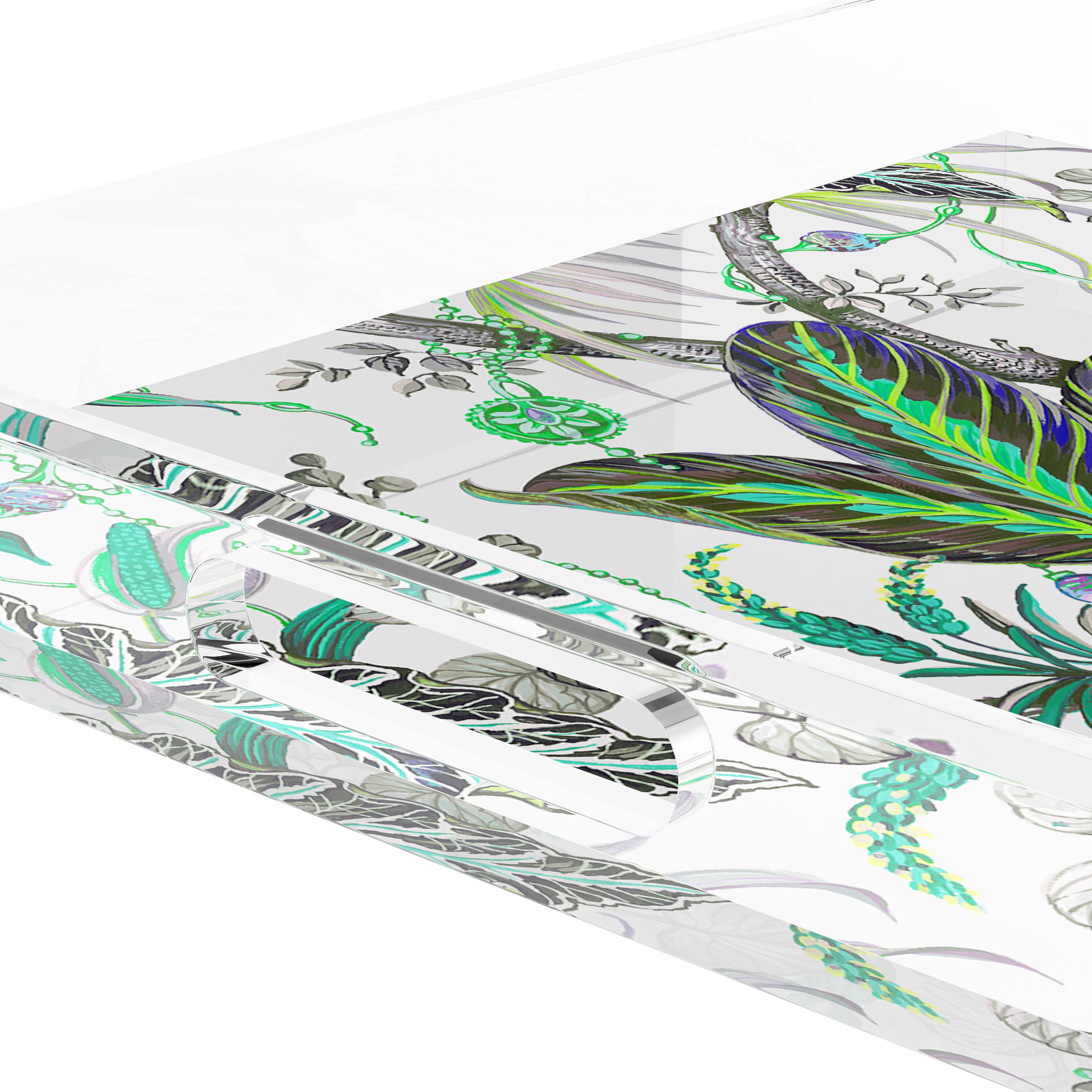 Amazonia Tourmaline 18X18 Acrylic Tray - nicolettemayer.com