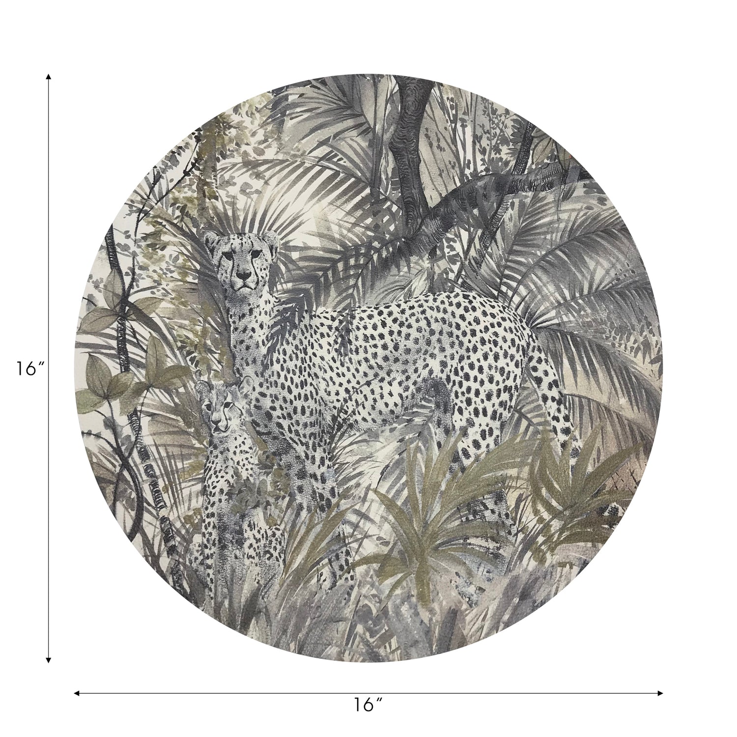 Arcadia Cheetah Scene 16" Round Pebble Placemats, Set of 4 - nicolettemayer.com