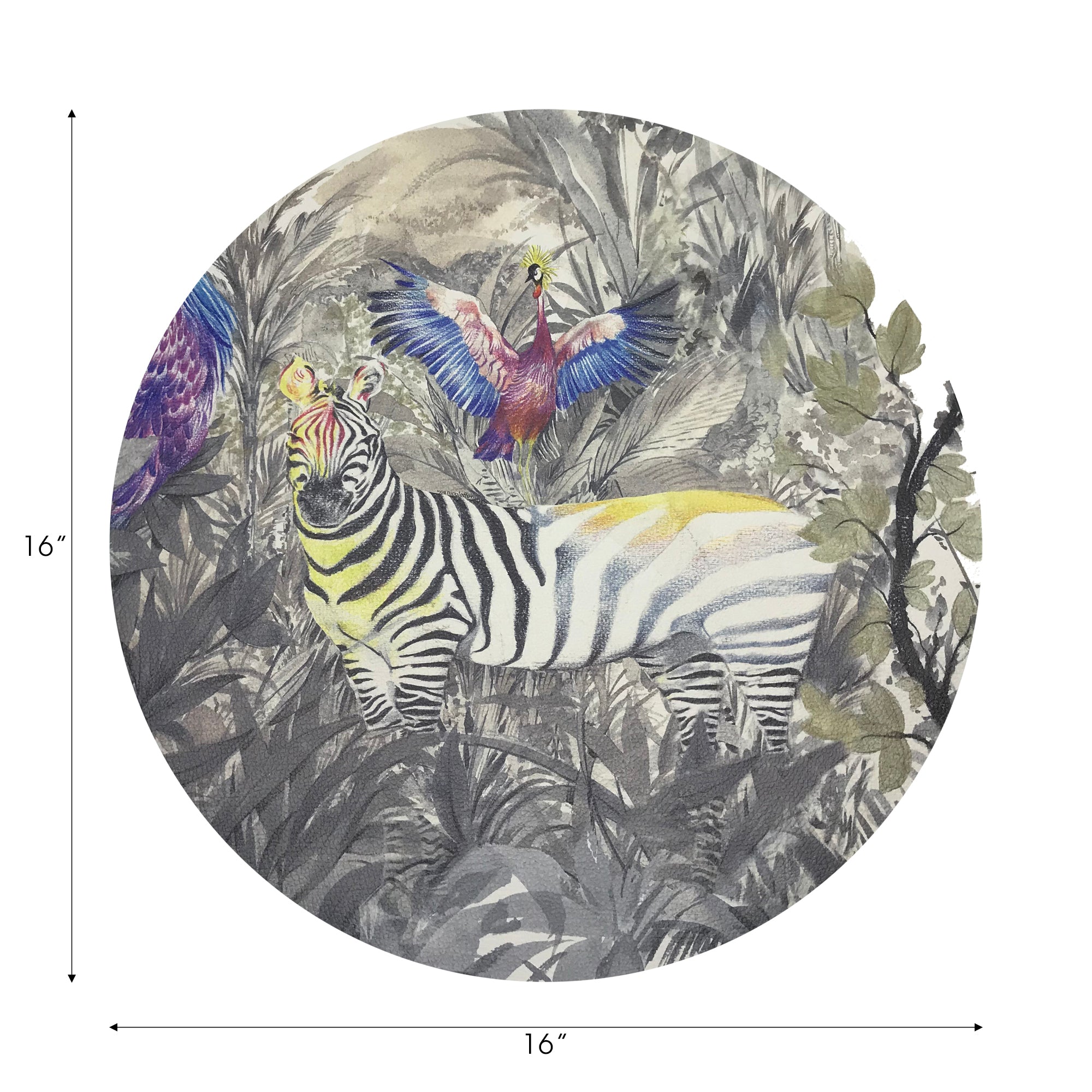 Arcadia Zebra 16" Round Pebble Placemats, Set of 4 - nicolettemayer.com