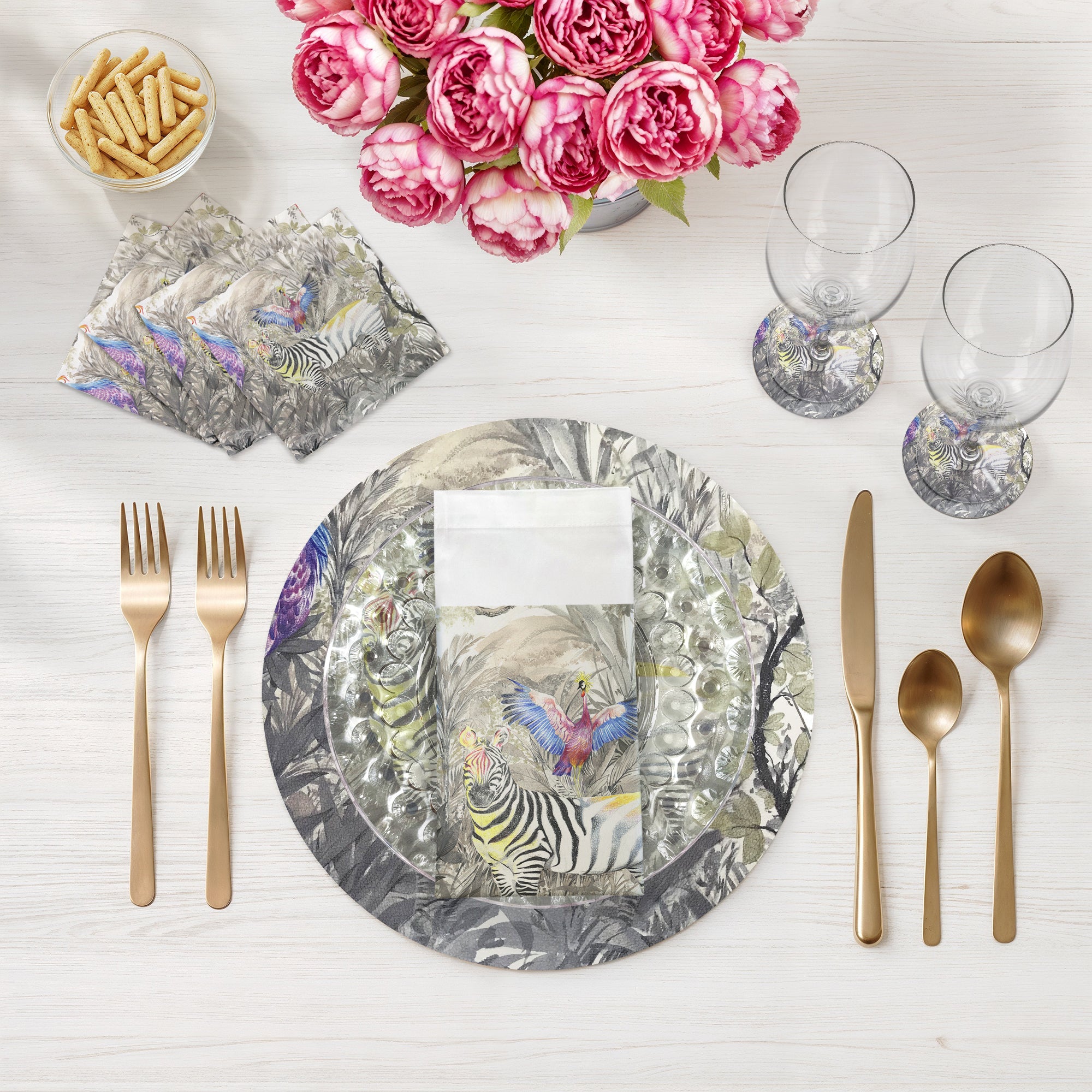 Arcadia Zebra 16" Round Pebble Placemats, Set of 4 - nicolettemayer.com