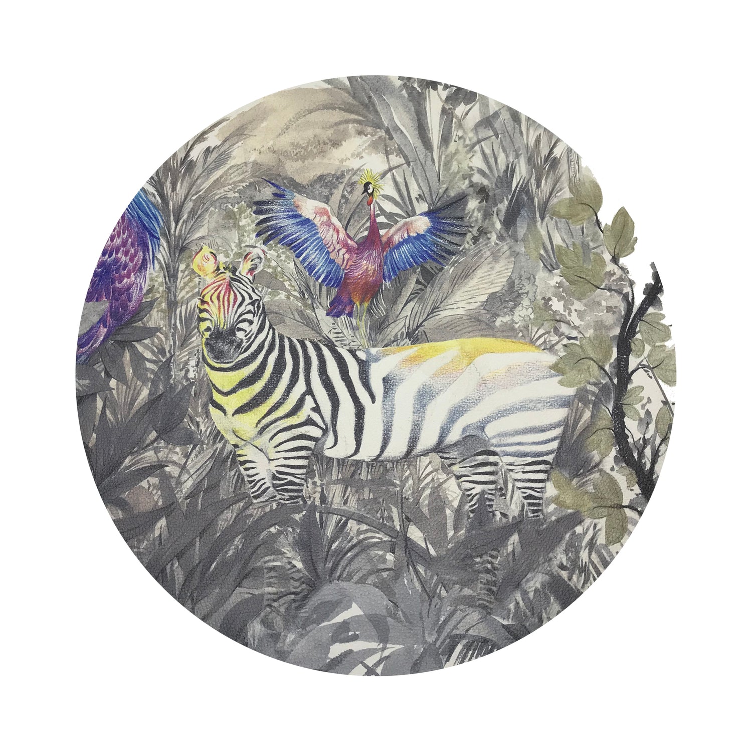 Arcadia Zebra 16" Round Pebble Placemats, Set of 4 - nicolettemayer.com