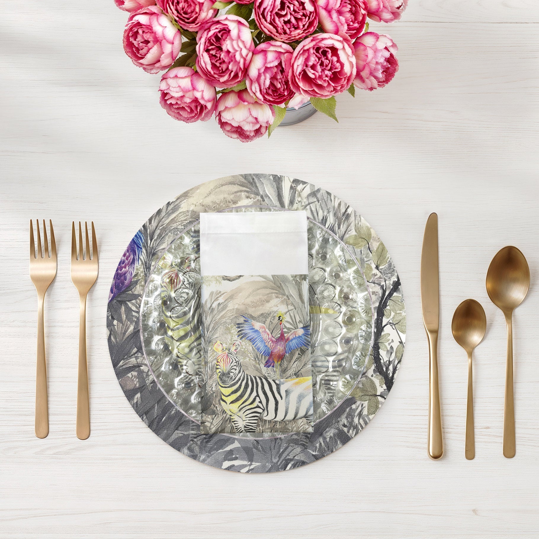 Arcadia Zebra 22X22 Hemstitch Napkin, Set of 4 - nicolettemayer.com