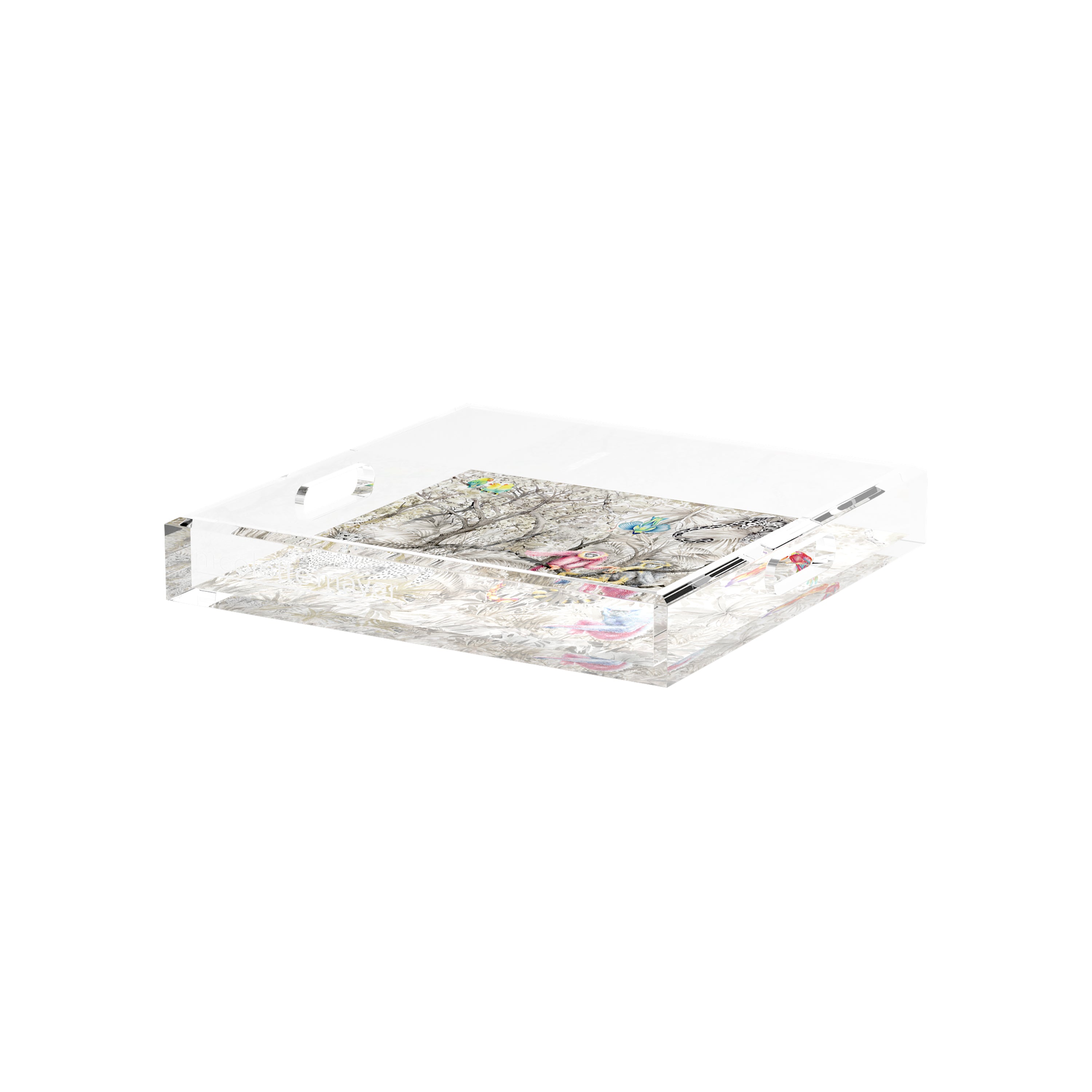 Arcadia Chettah Scene 12X12 Acrylic Tray - nicolettemayer.com