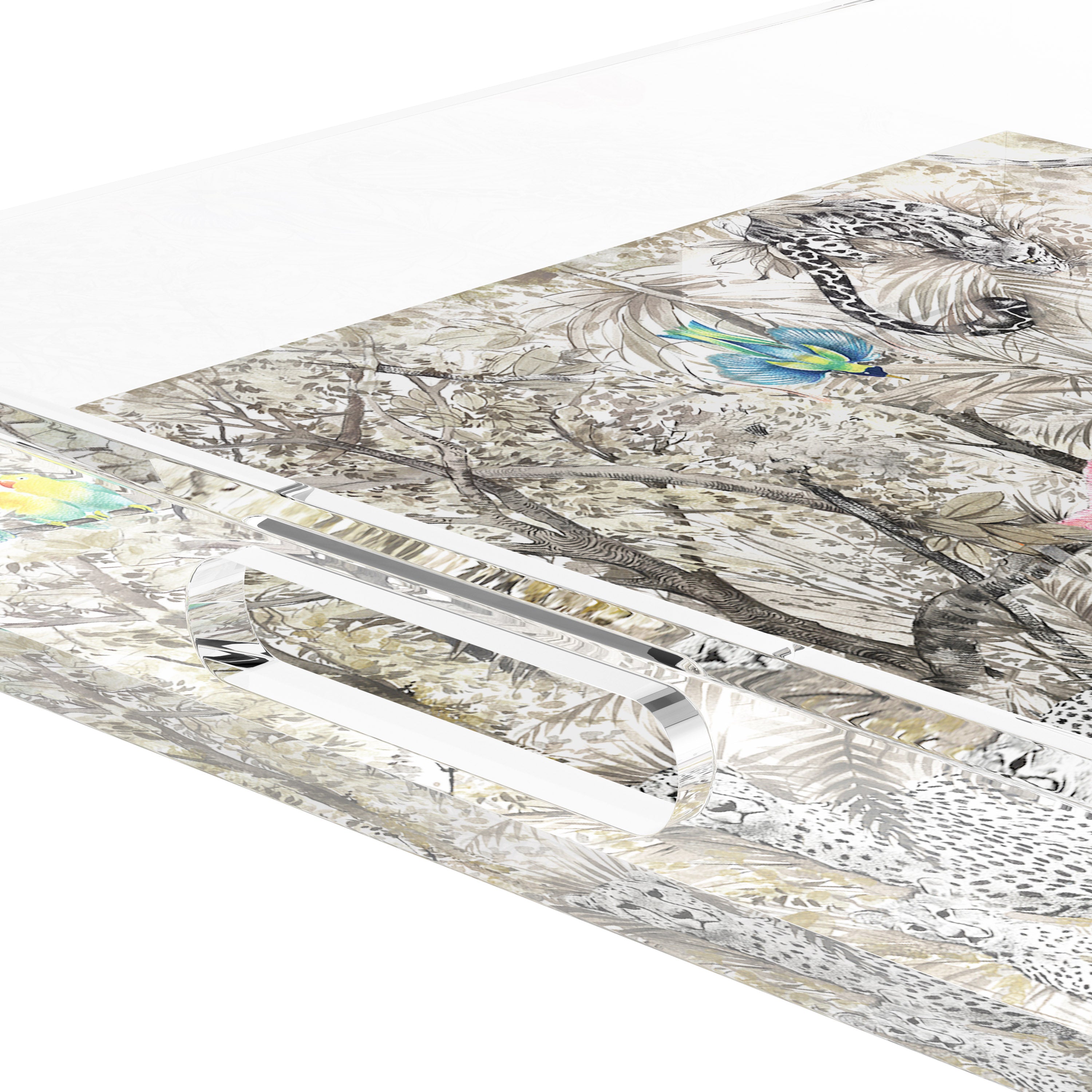 Arcadia Chettah Scene 12X12 Acrylic Tray - nicolettemayer.com