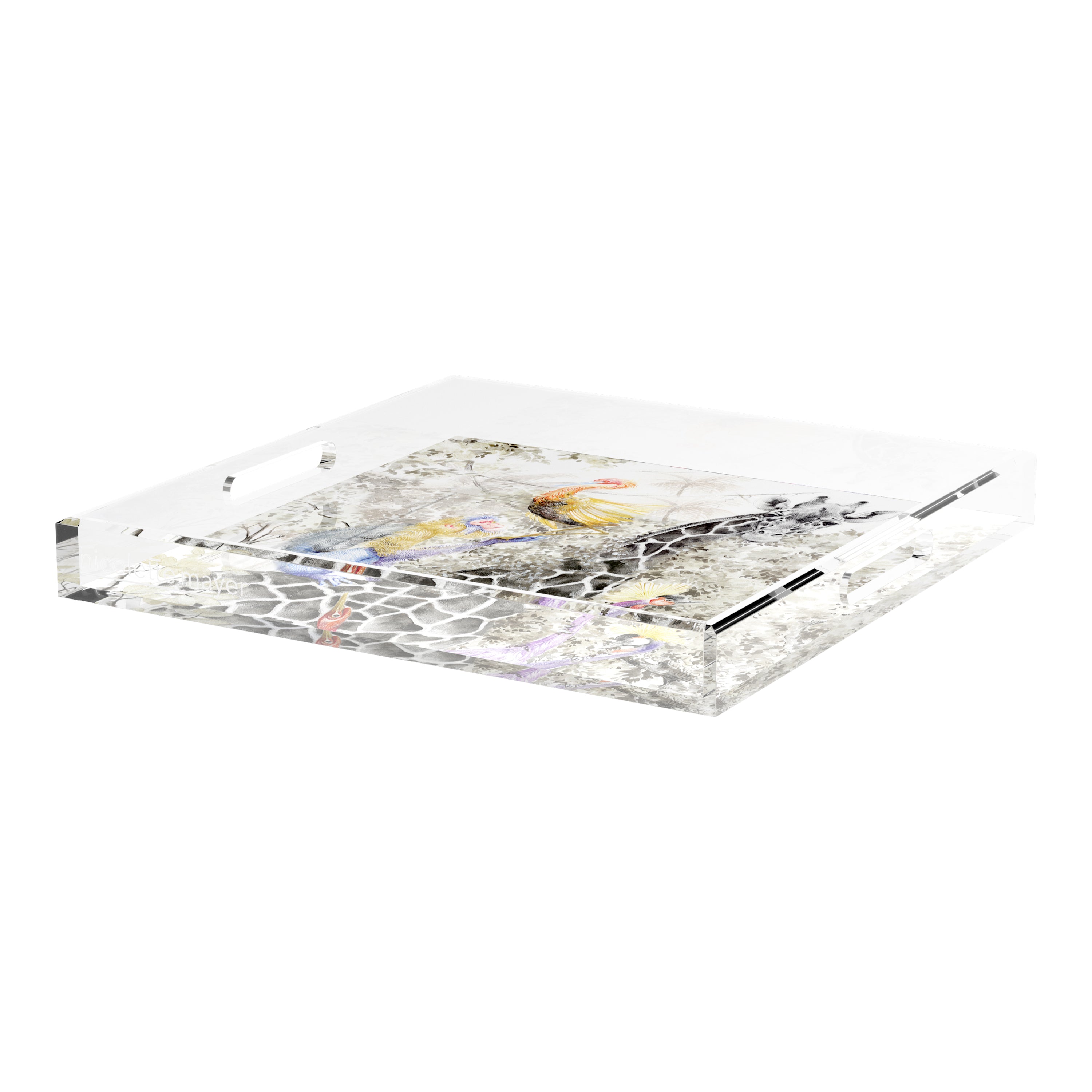 Arcadia Giraffe 18X18 Acrylic Tray - nicolettemayer.com