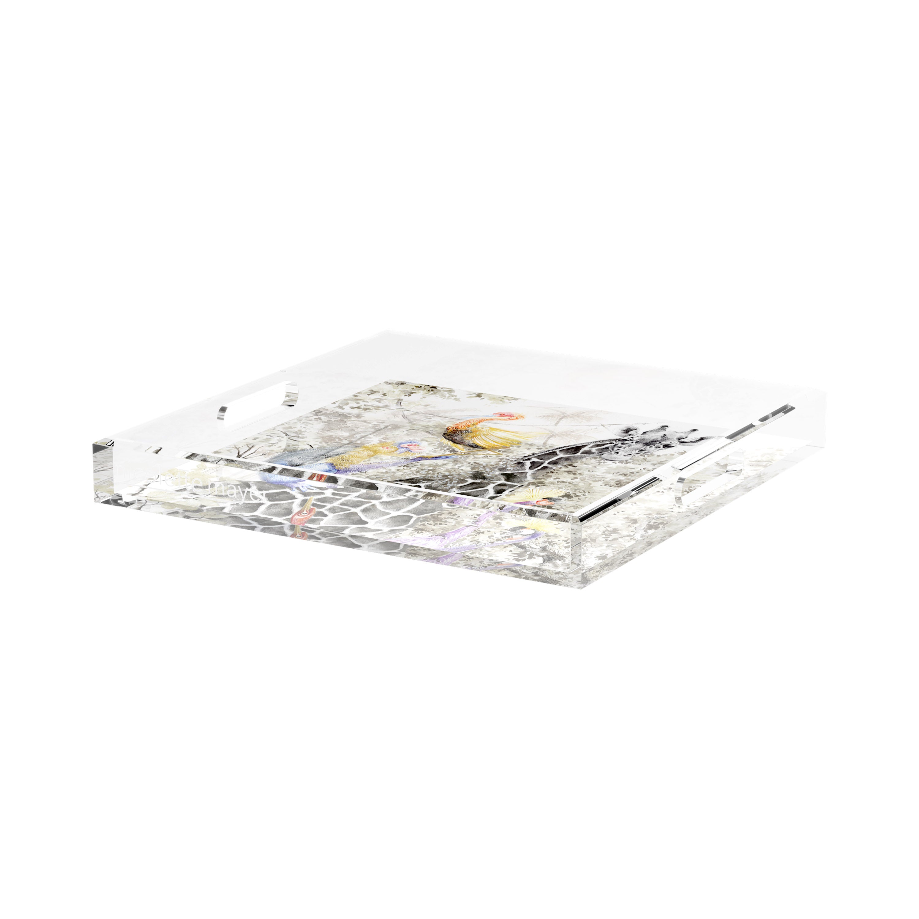 Arcadia Giraffe 15X15 Acrylic Tray - nicolettemayer.com