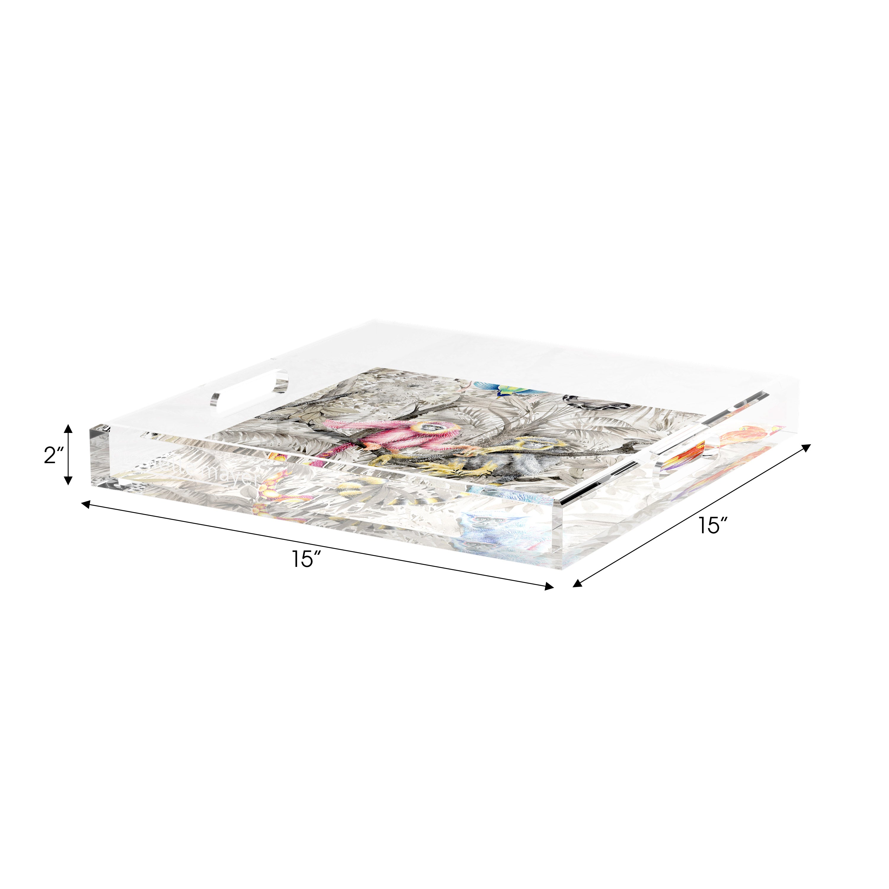 Arcadia Monkeys 15X15 Acrylic Tray - nicolettemayer.com