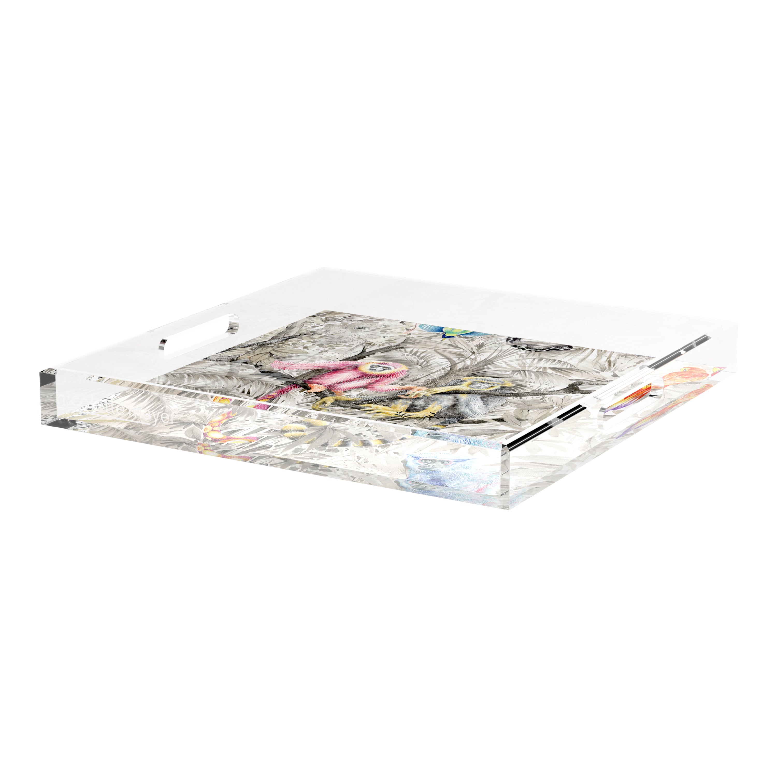 Arcadia Monkeys 18X18 Acrylic Tray - nicolettemayer.com