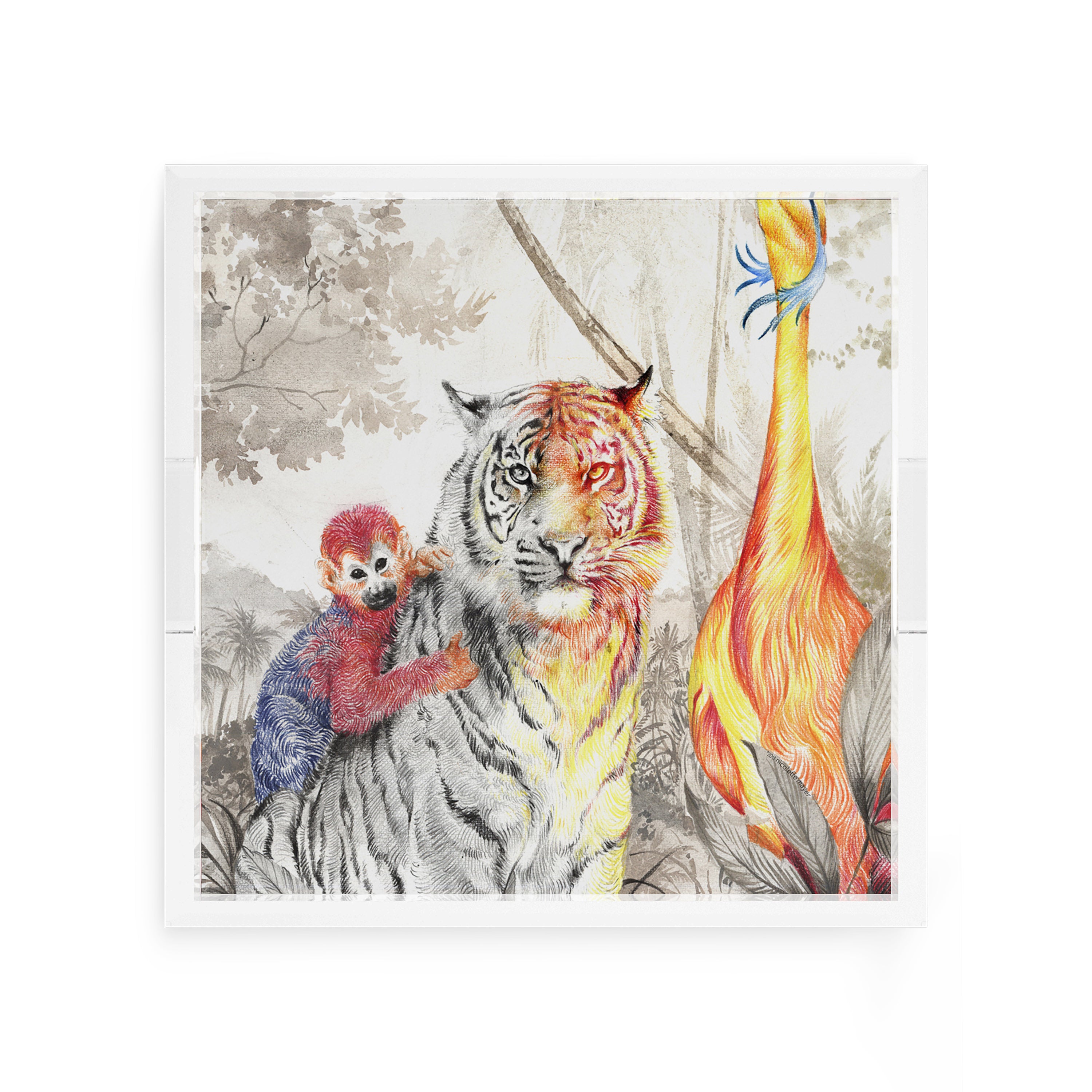 Arcadia Tiger 12X12 Acrylic Tray - nicolettemayer.com
