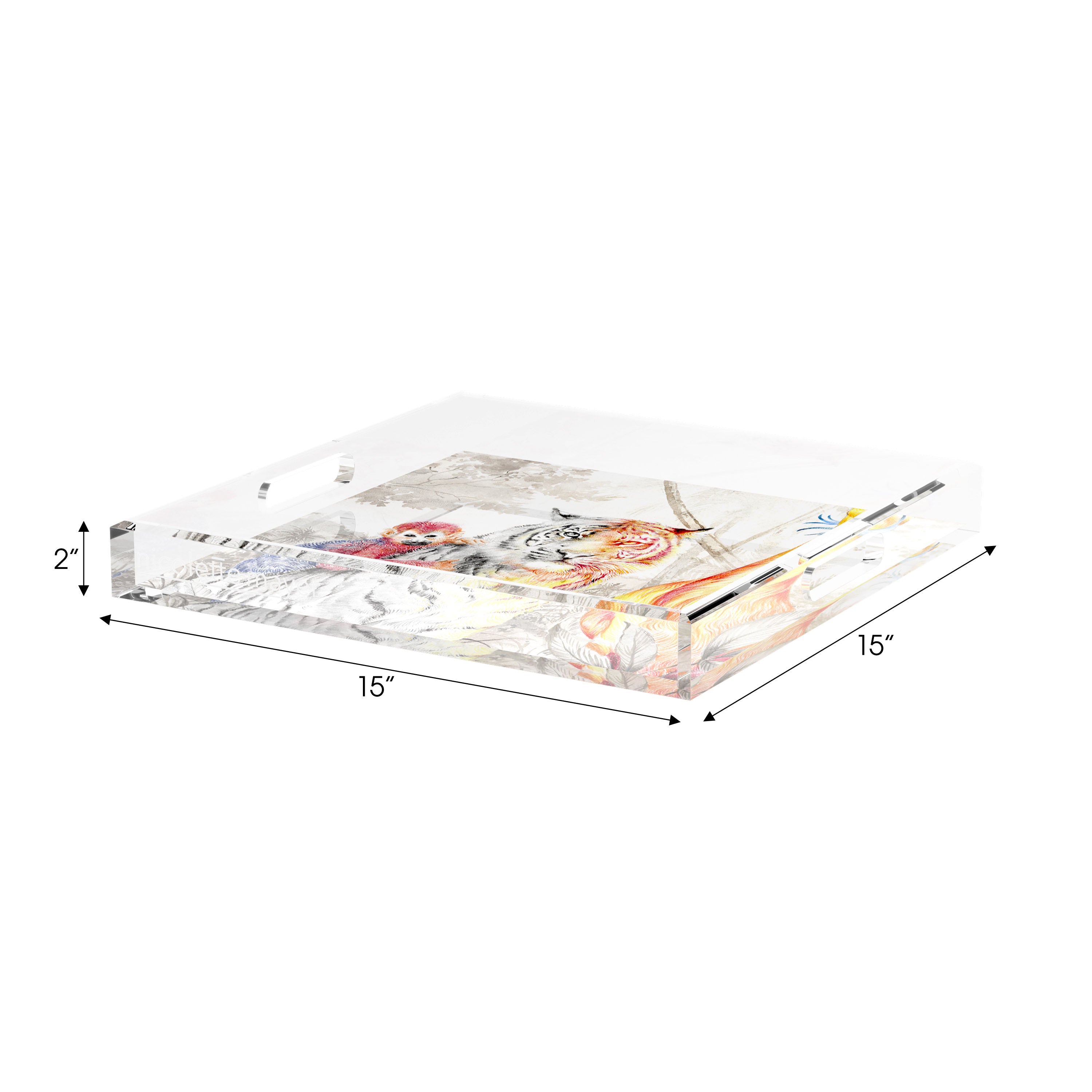 Arcadia Tiger 15X15 Acrylic Tray - nicolettemayer.com