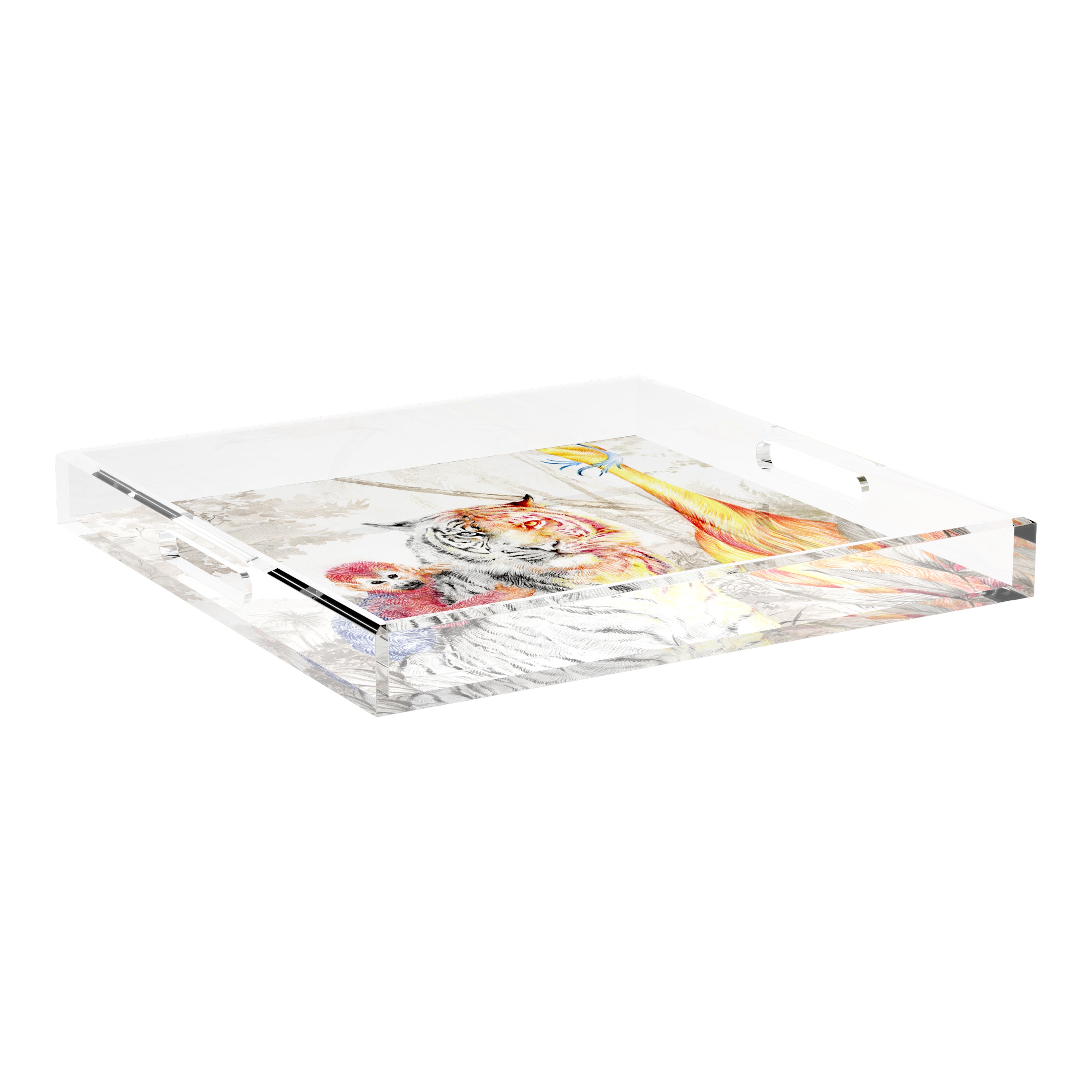 Arcadia Tiger 18X18 Acrylic Tray - nicolettemayer.com