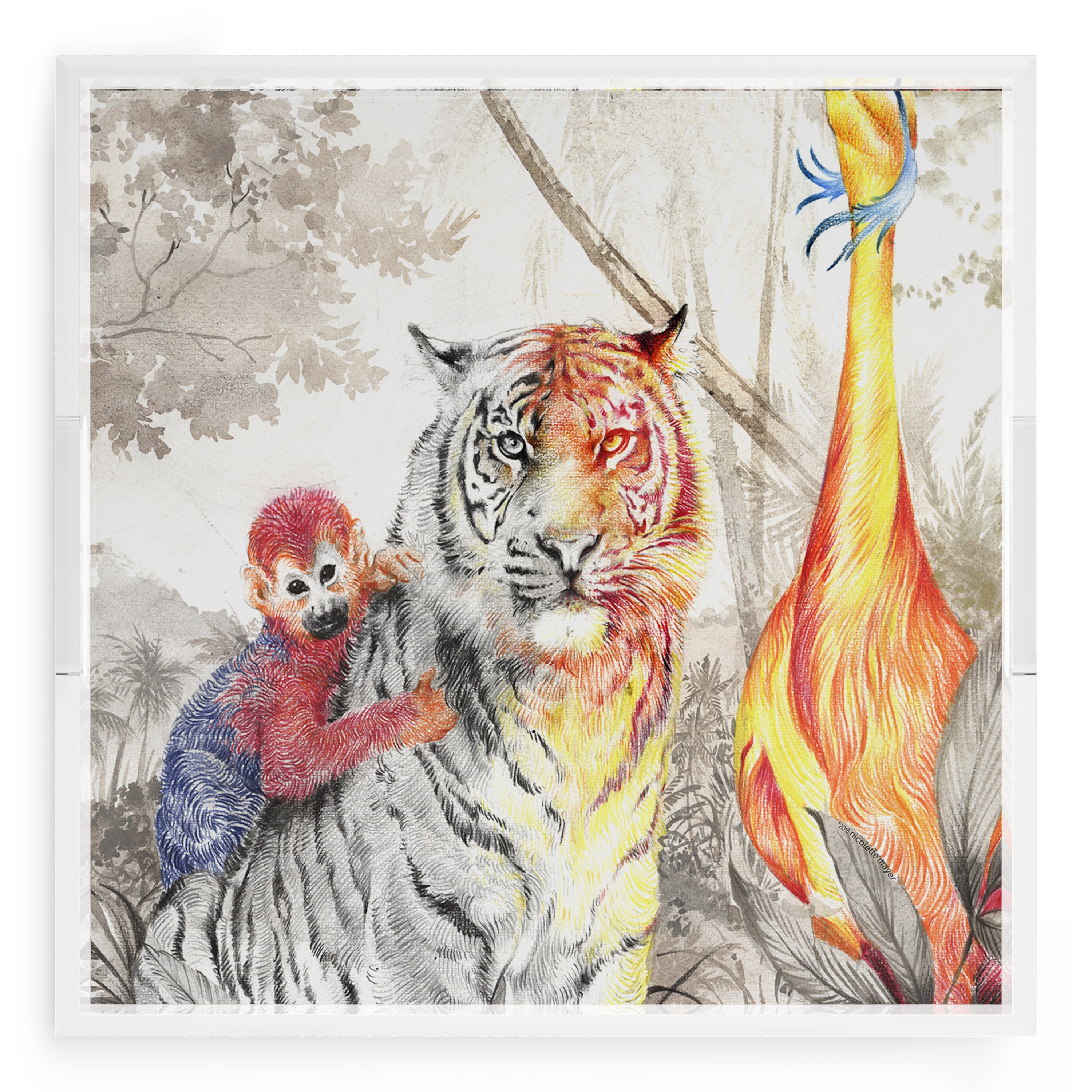 Arcadia Tiger 18X18 Acrylic Tray - nicolettemayer.com