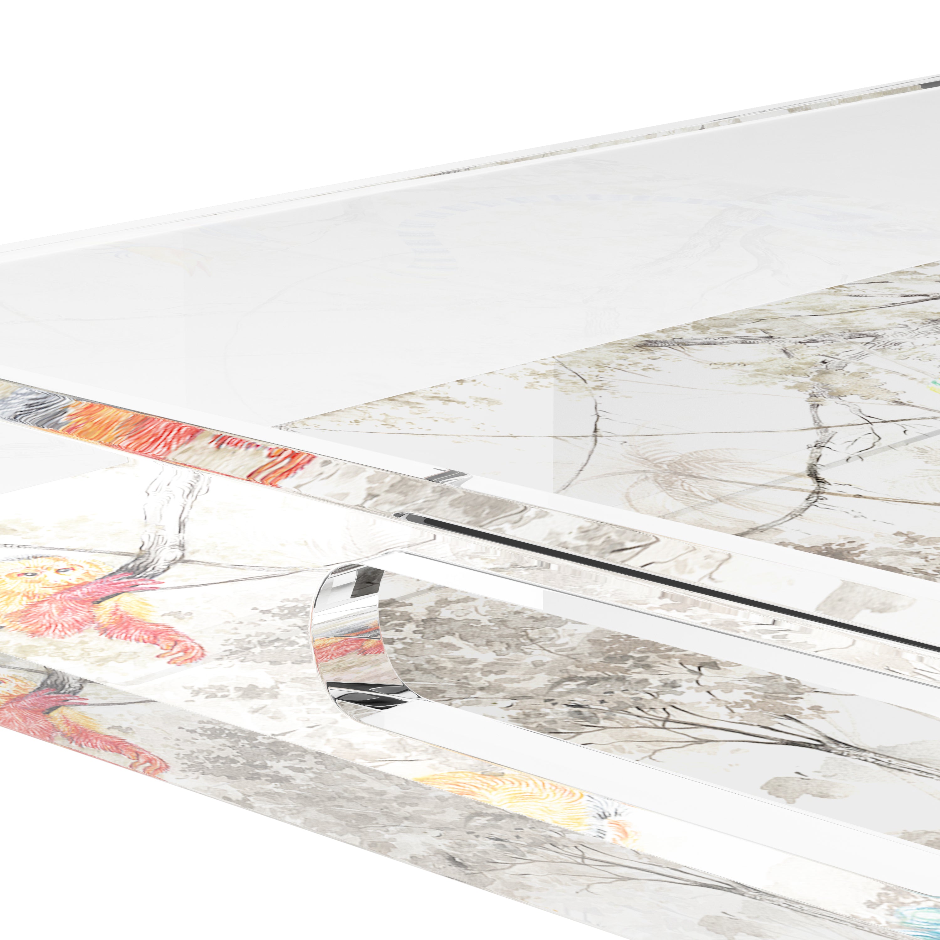 Arcadia Tiger And Zebra Scene 12X12 Acrylic Tray - nicolettemayer.com