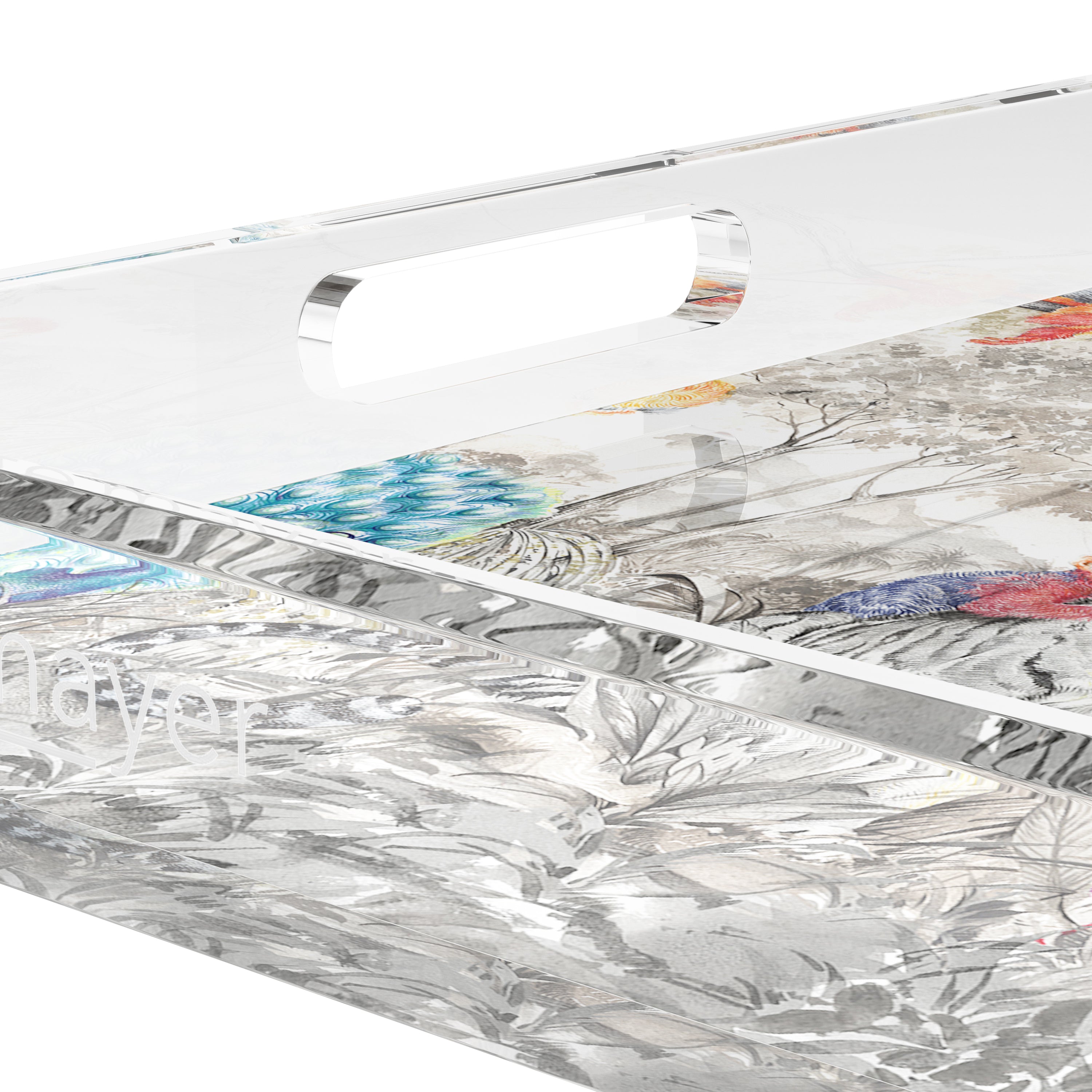 Arcadia Tiger And Zebra Scene 18X18 Acrylic Tray - nicolettemayer.com