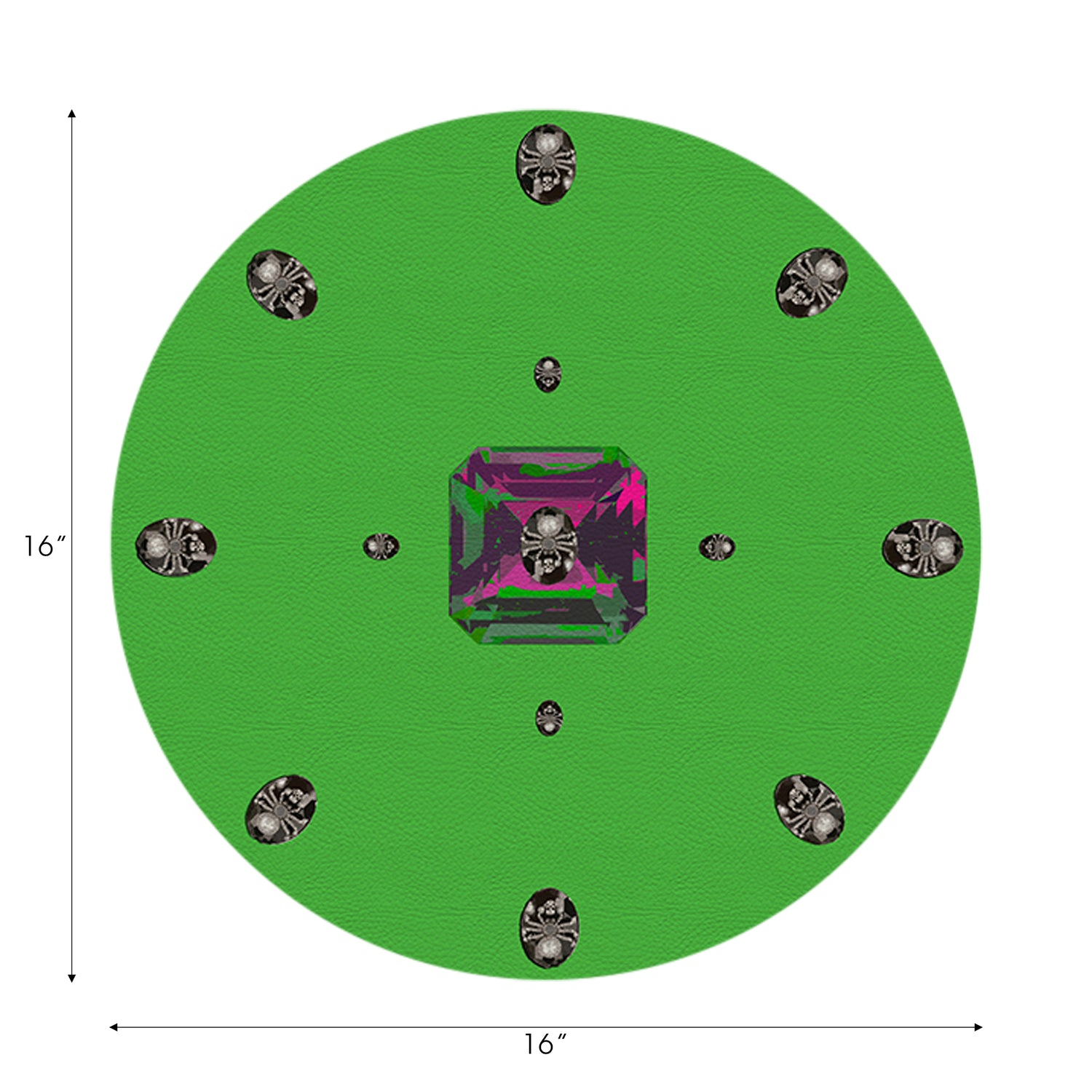 Asscher Acid Green 16" Round Pebble Placemats, Set of 4 - nicolettemayer.com