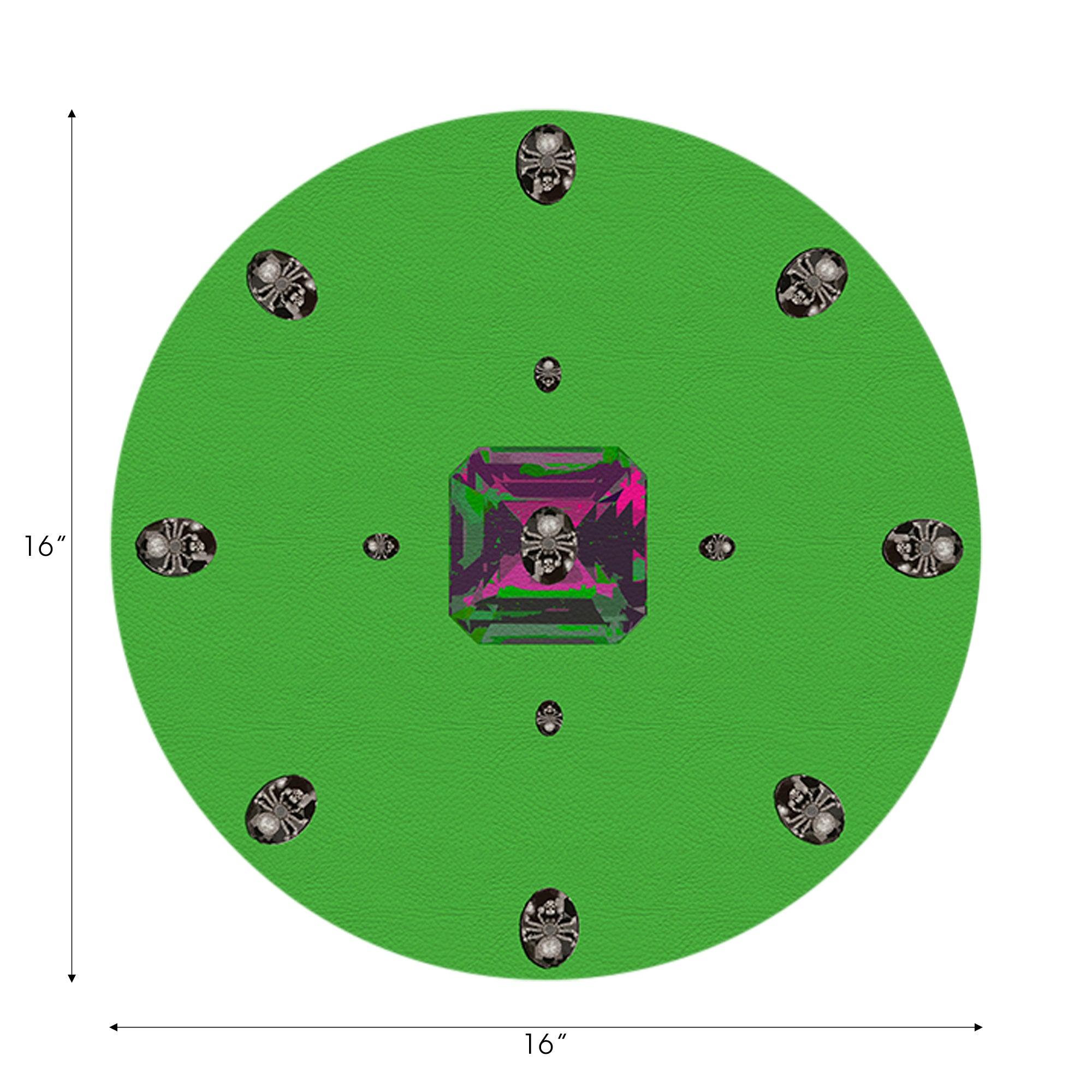 Asscher Acid Green 16" Round Pebble Placemats, Set of 4 - nicolettemayer.com
