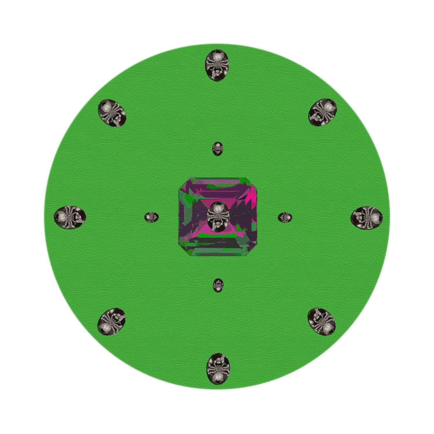 Asscher Acid Green 16" Round Pebble Placemats, Set of 4 - nicolettemayer.com