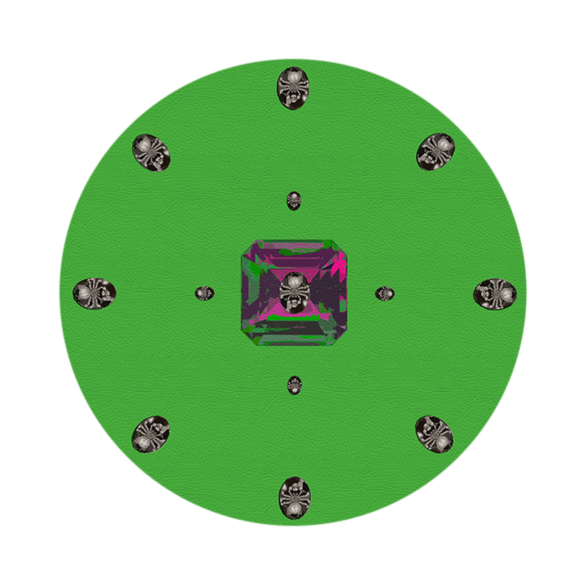 Asscher Acid Green 16" Round Pebble Placemats, Set of 4 - nicolettemayer.com