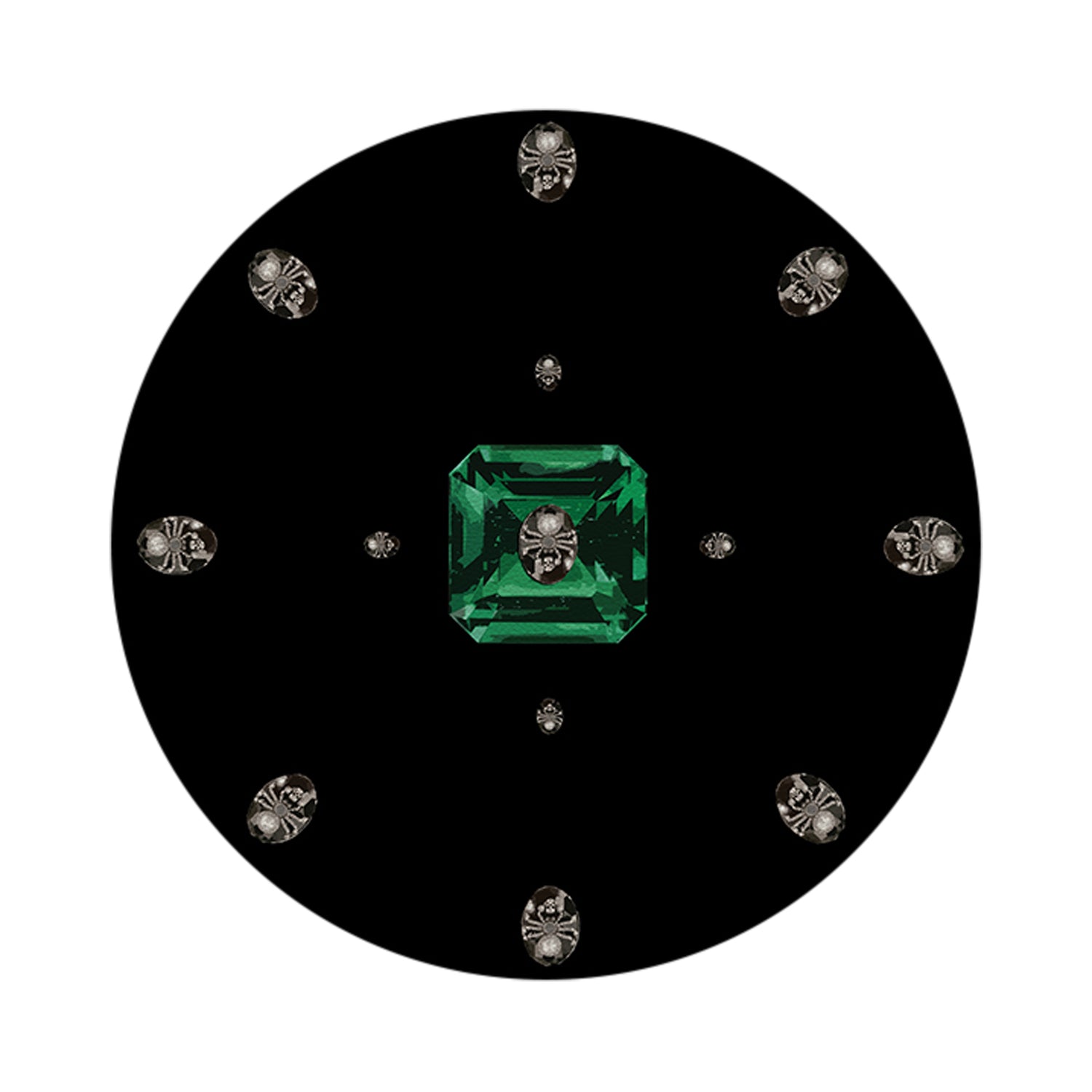 Asscher Black 16" Round Pebble Placemats, Set of 4 - nicolettemayer.com