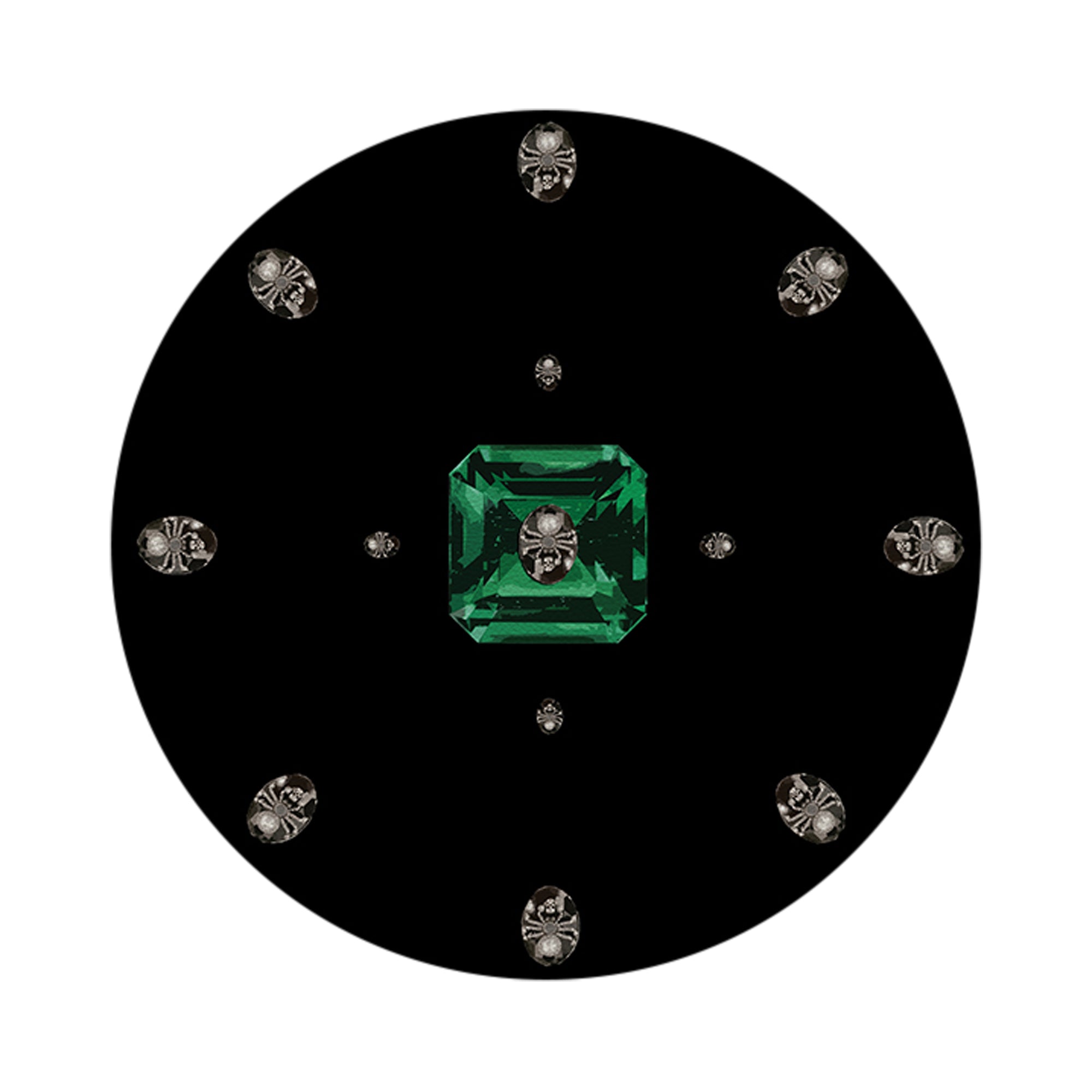 Asscher Black 16" Round Pebble Placemats, Set of 4 - nicolettemayer.com