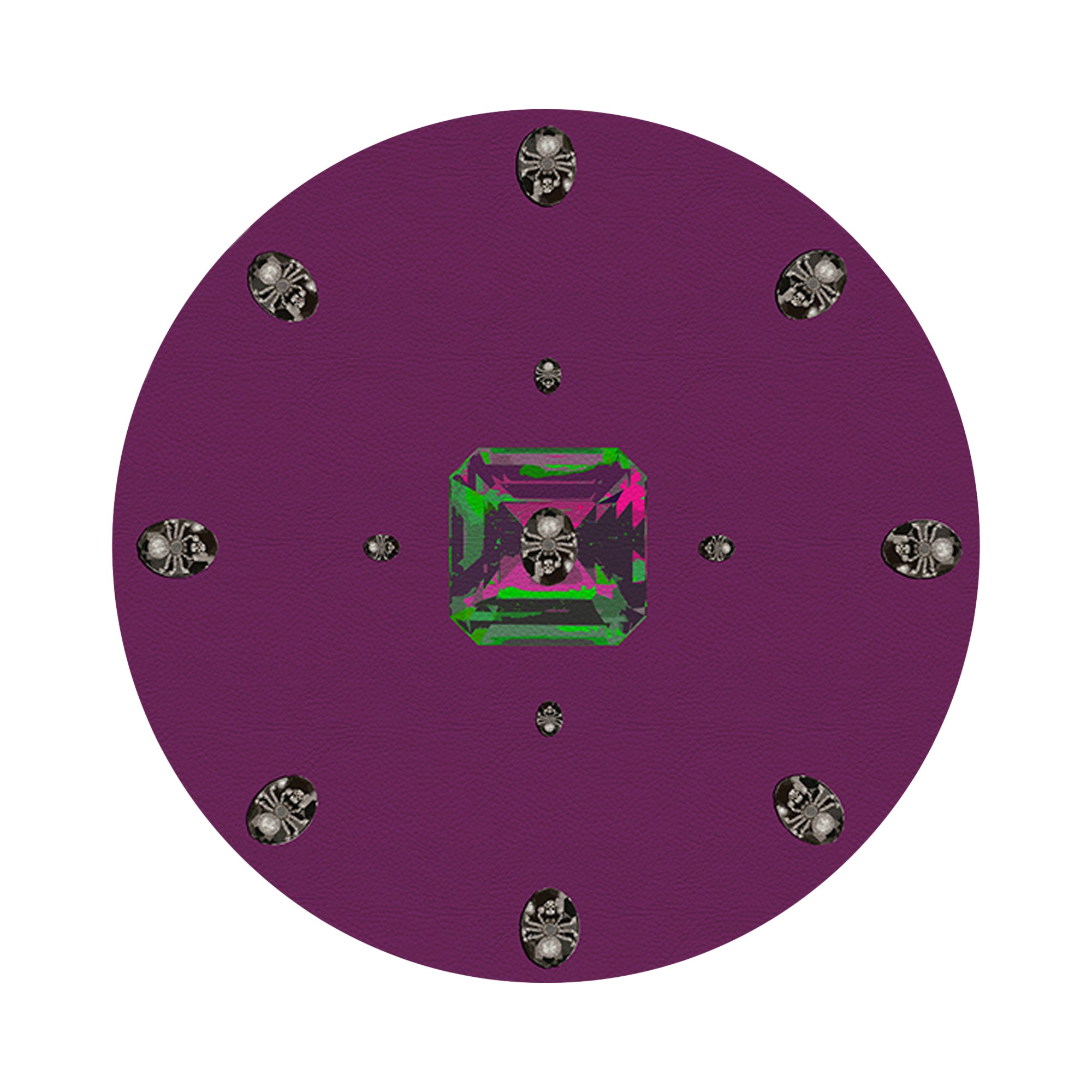 Asscher Purple Rain 16" Round Pebble Placemats, Set of 4 - nicolettemayer.com
