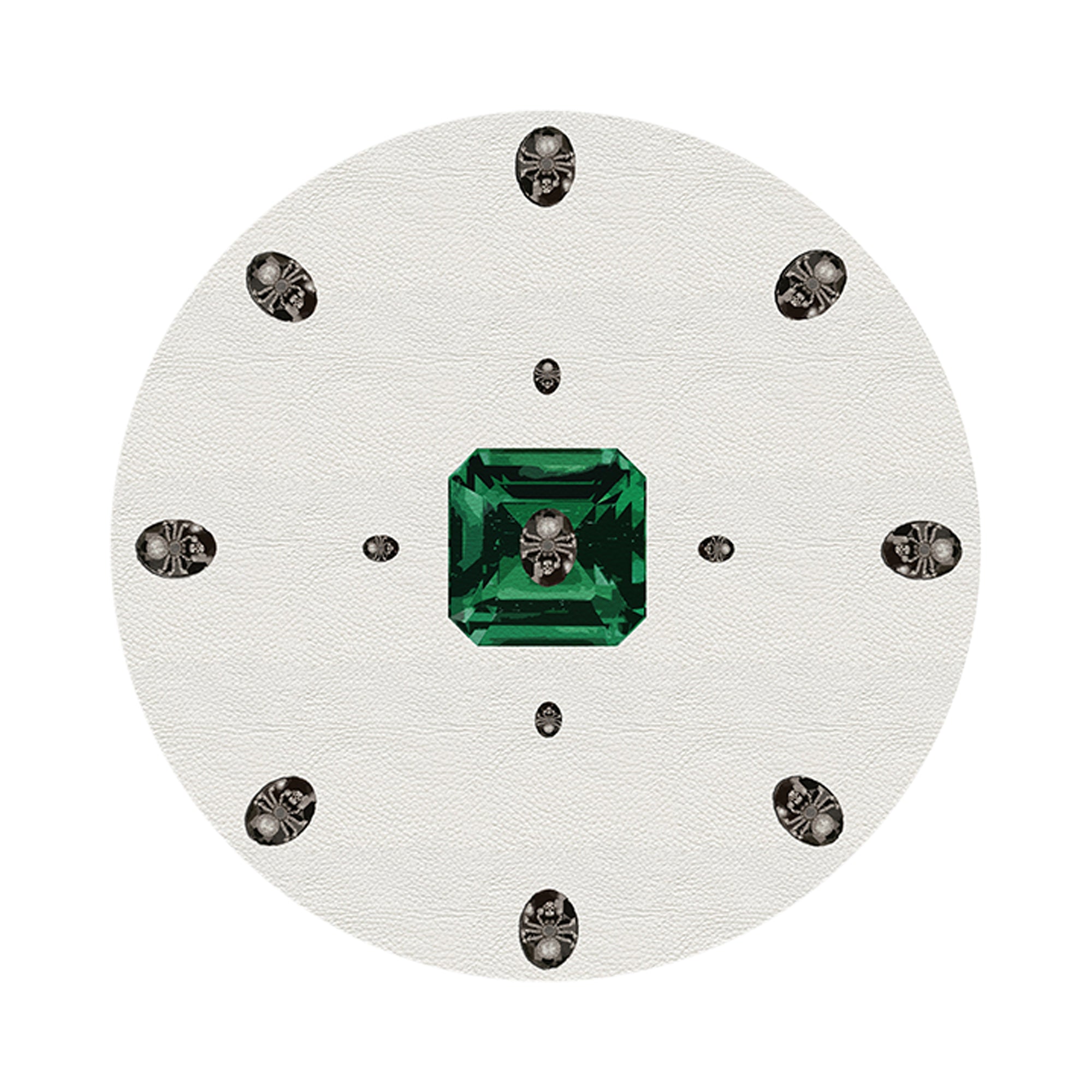 Asscher White 16" Round Pebble Placemats, Set of 4 - nicolettemayer.com