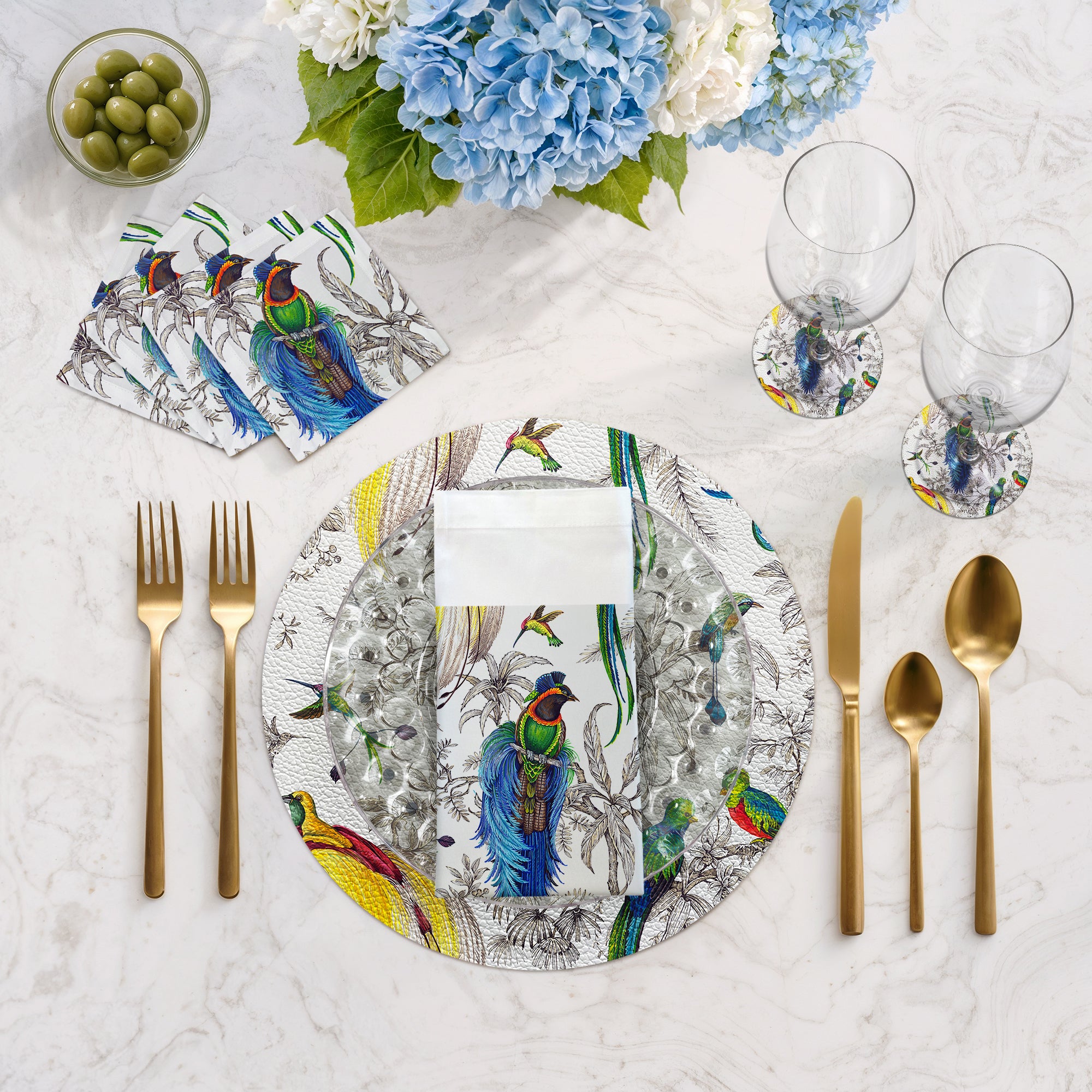 Audubon Exotica Tropical 16" Round Pebble Placemats, Set of 4 - nicolettemayer.com