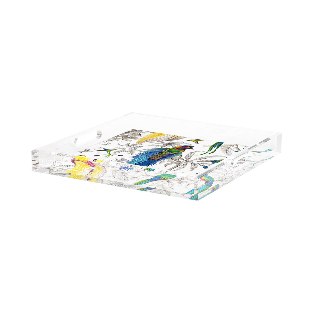 Audubon Exotica Tropical Acrylic Decorative Tray, 15 x 15 in. by Nicolette Mayer