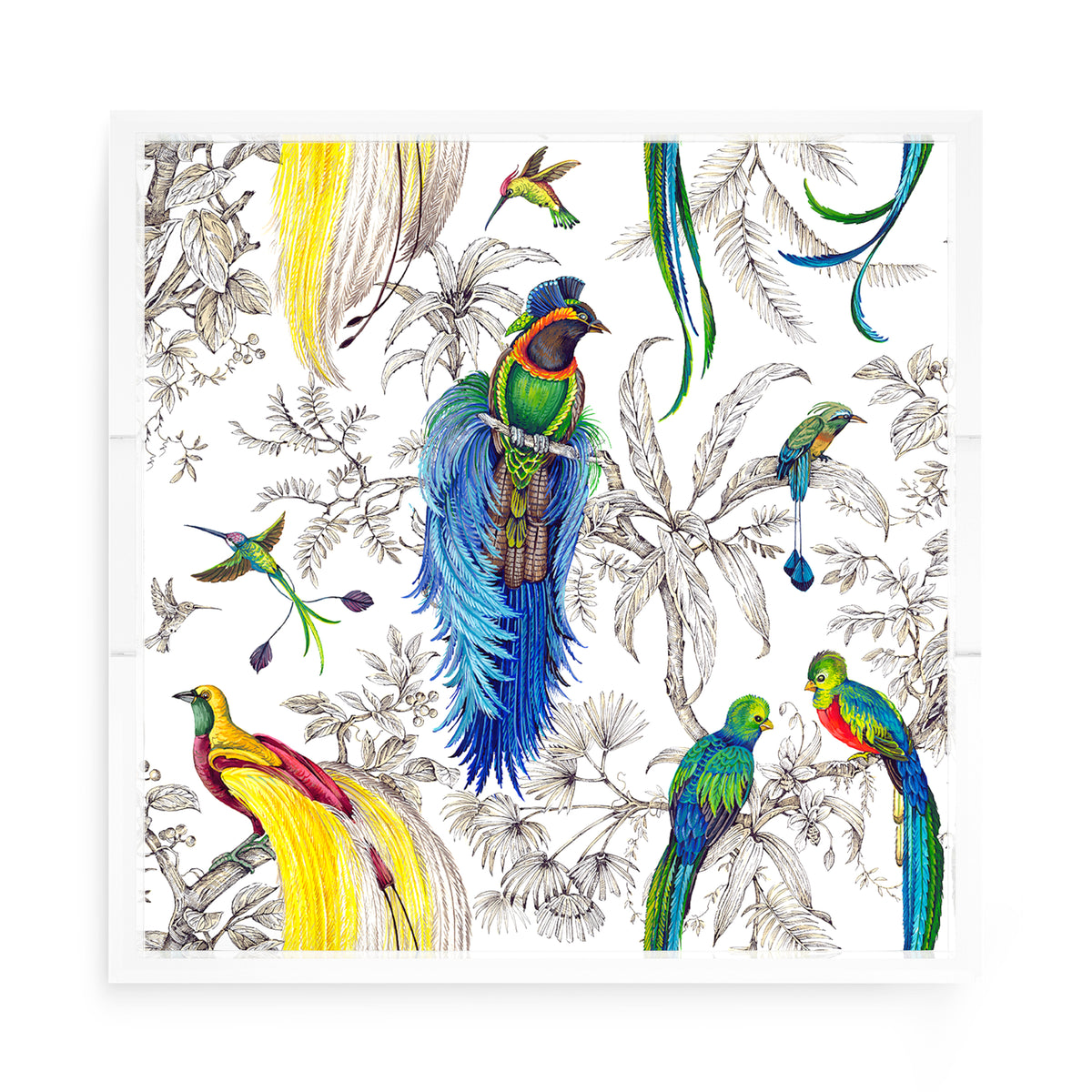 Audubon Exotica Tropical Acrylic Decorative Tray, 15 x 15 in. by Nicolette Mayer