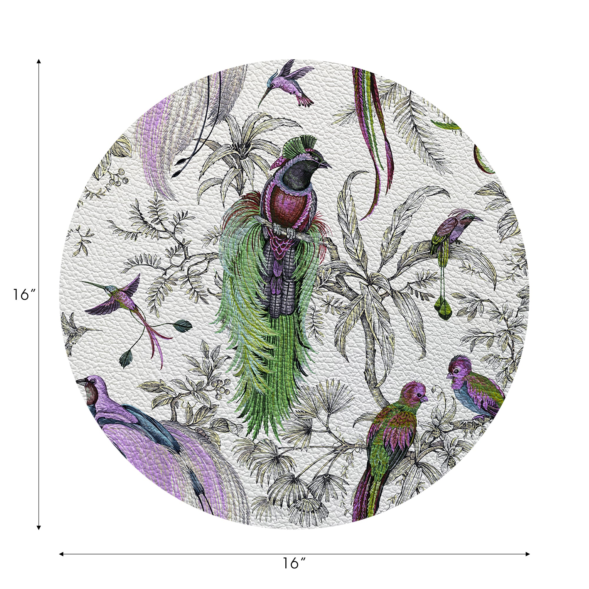 Audubon Exotica runde Tischsets mit Kieselsteinen, 40,6 cm