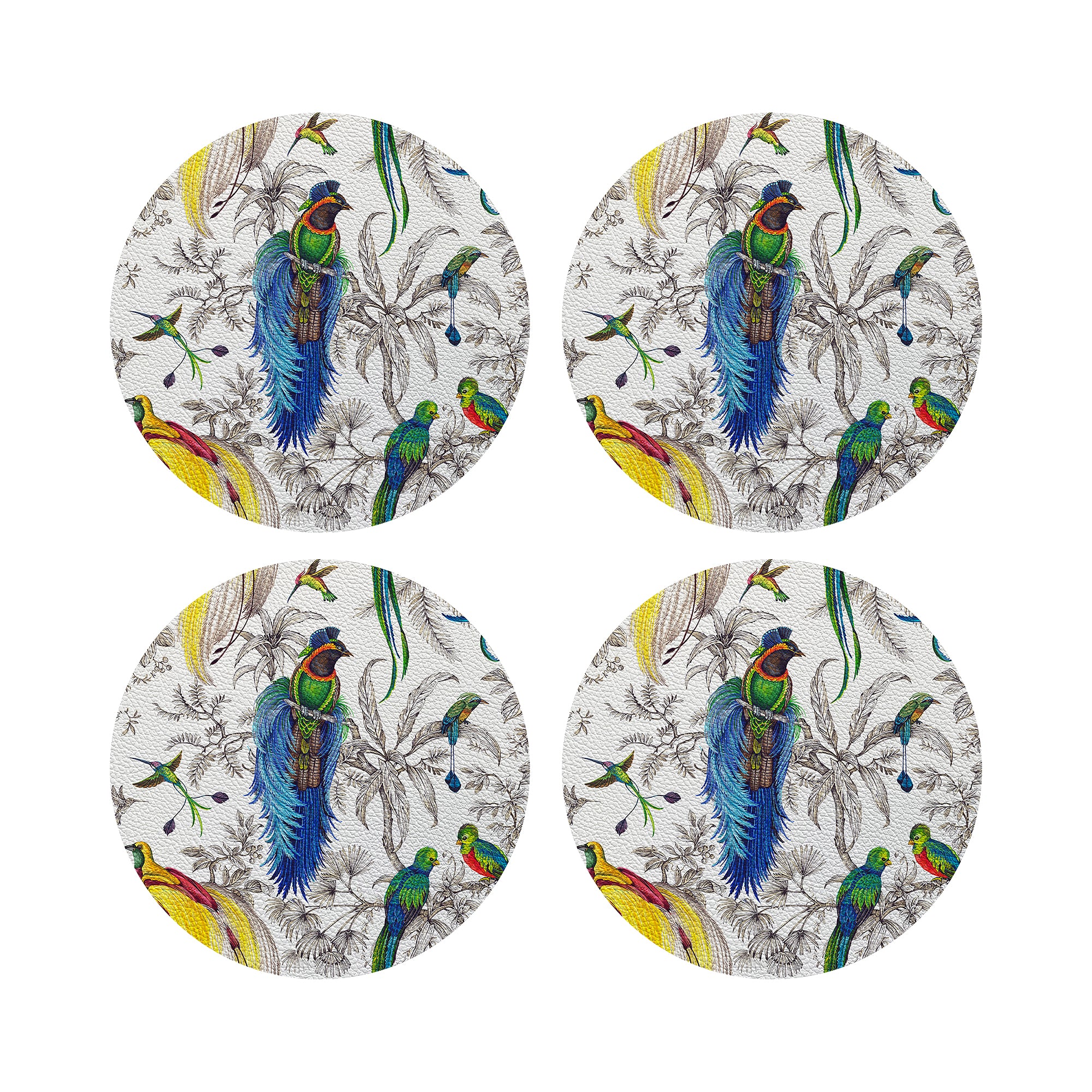 Audubon Exotica Tropical 16" Round Pebble Placemats, Set of 4 - nicolettemayer.com