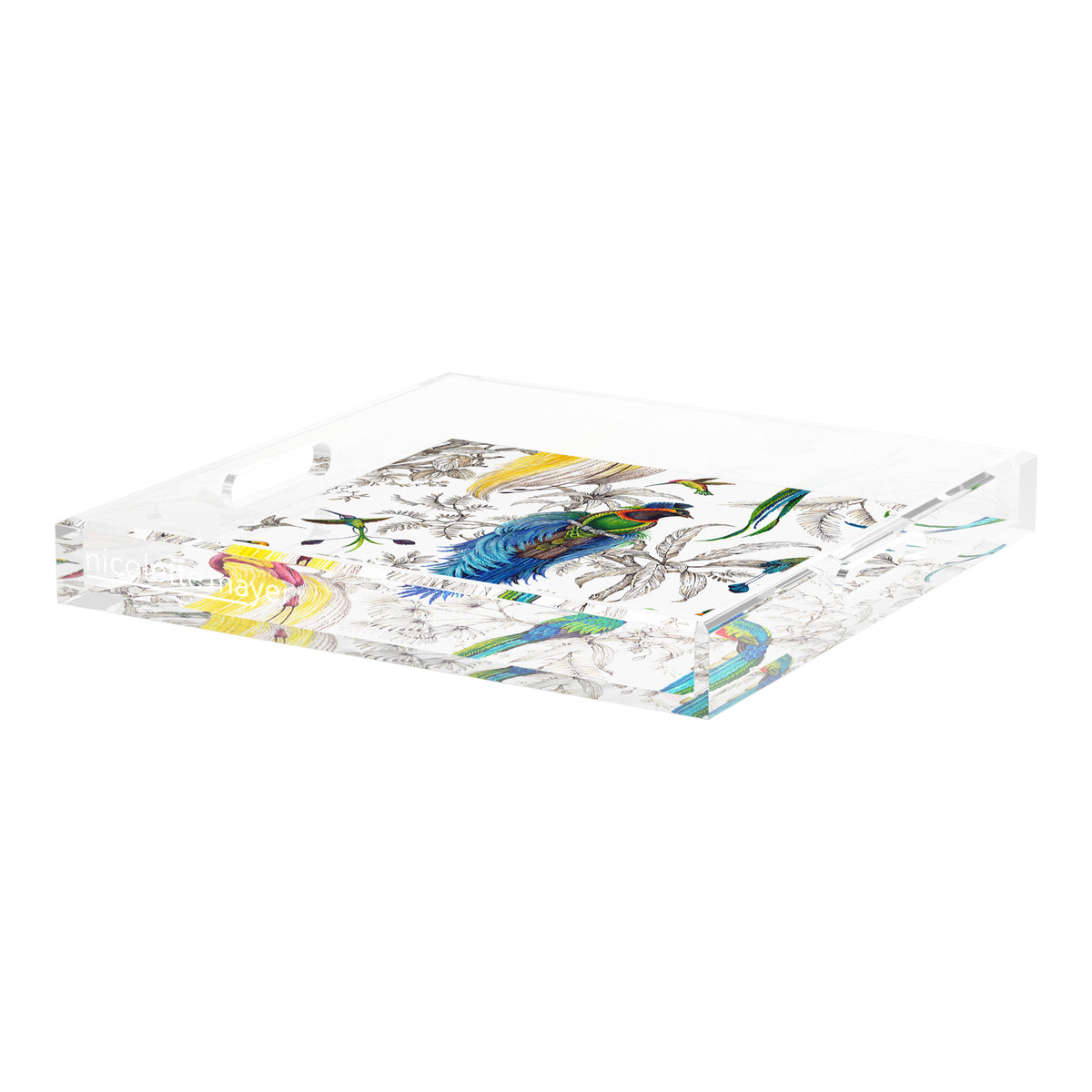 Audubon Exotica Tropical Acrylic Decorative Tray, 18 x 18 in. by Nicolette Mayer