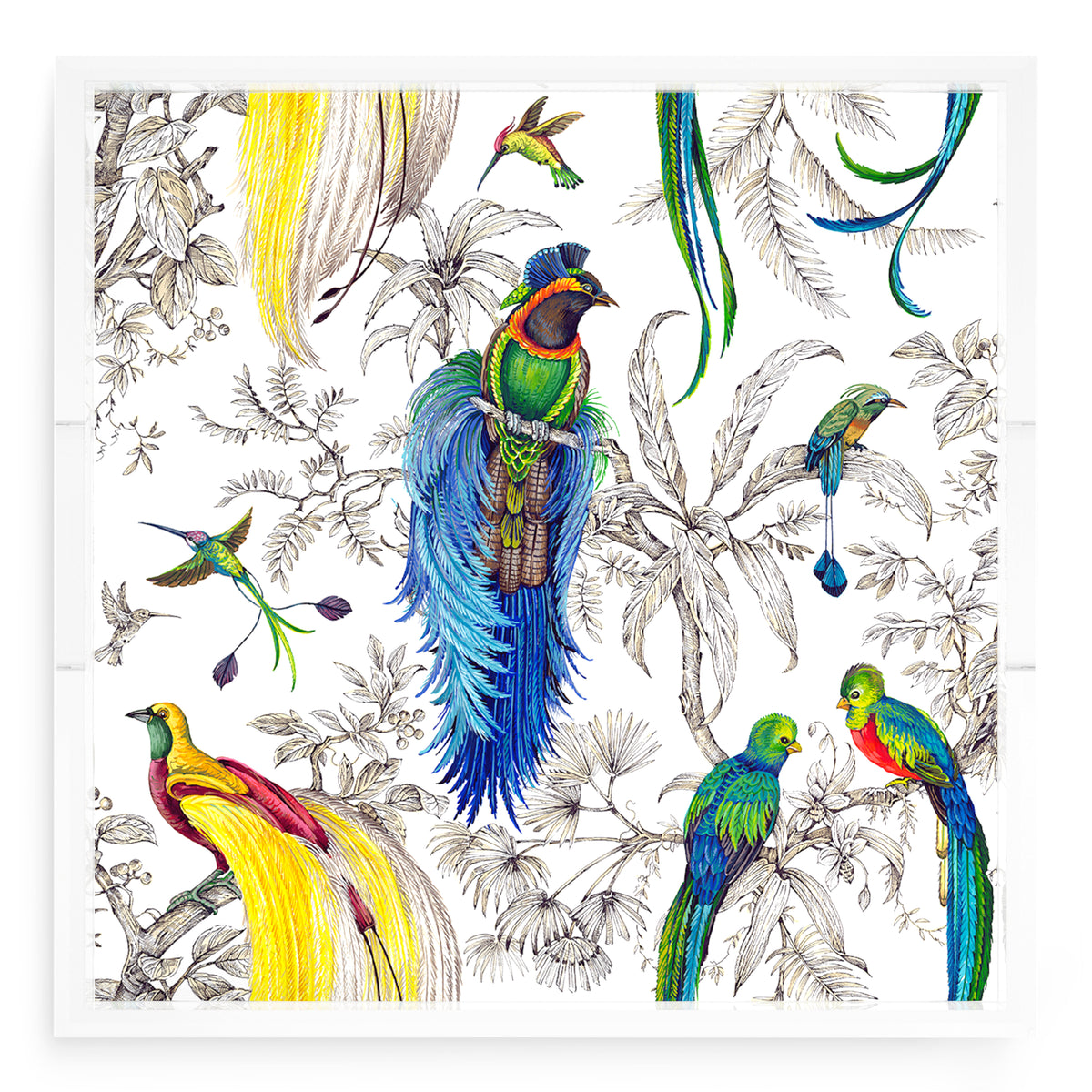 Audubon Exotica Tropical Acrylic Decorative Tray, 18 x 18 in. by Nicolette Mayer