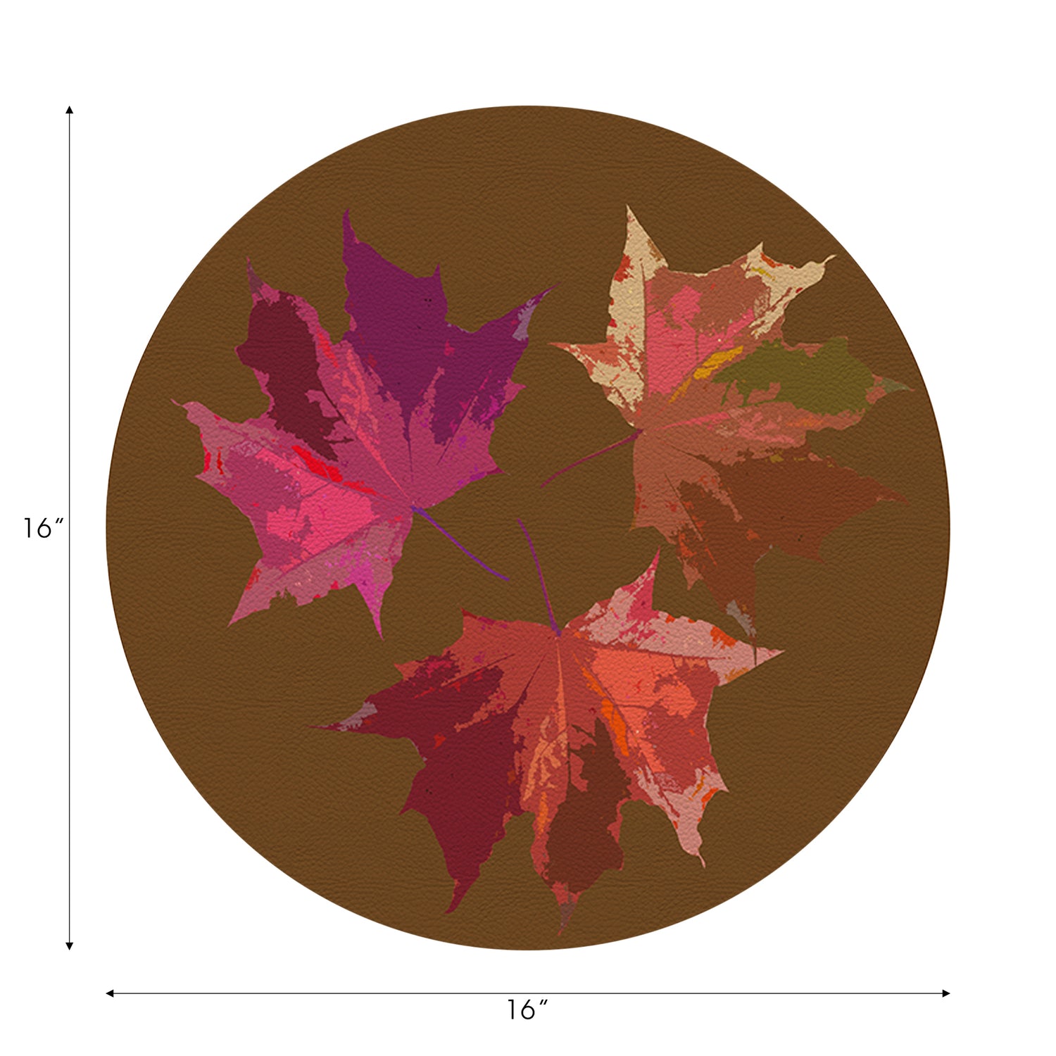 Autumn Leaves Brown 16" Round Pebble Placemats, Set of 4 - nicolettemayer.com