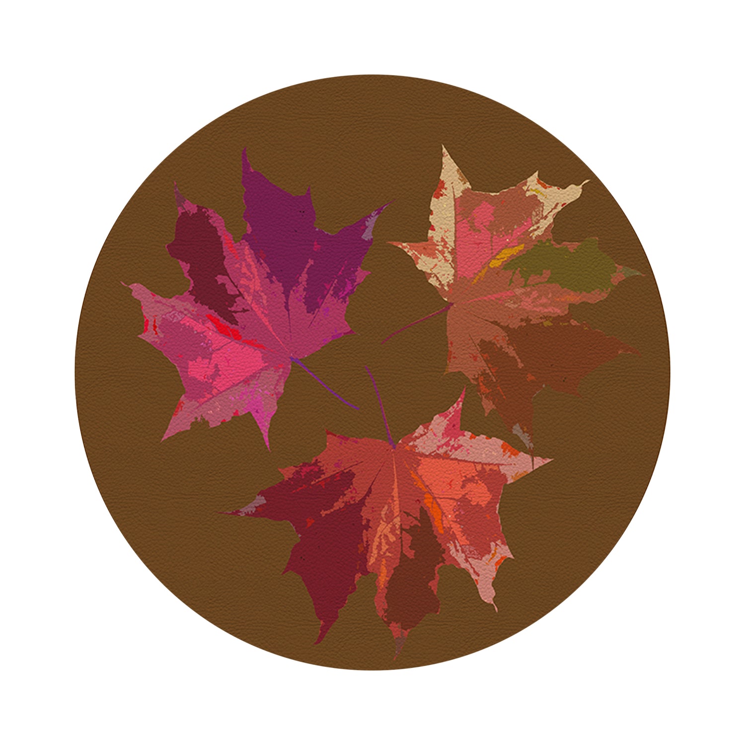 Autumn Leaves Brown 16" Round Pebble Placemats, Set of 4 - nicolettemayer.com