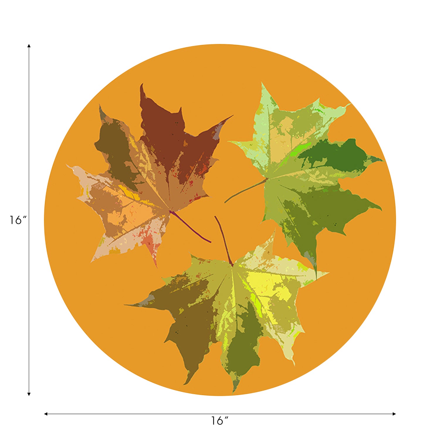 Autumn Leaves Butternut 16" Round Pebble Placemats, Set of 4 - nicolettemayer.com