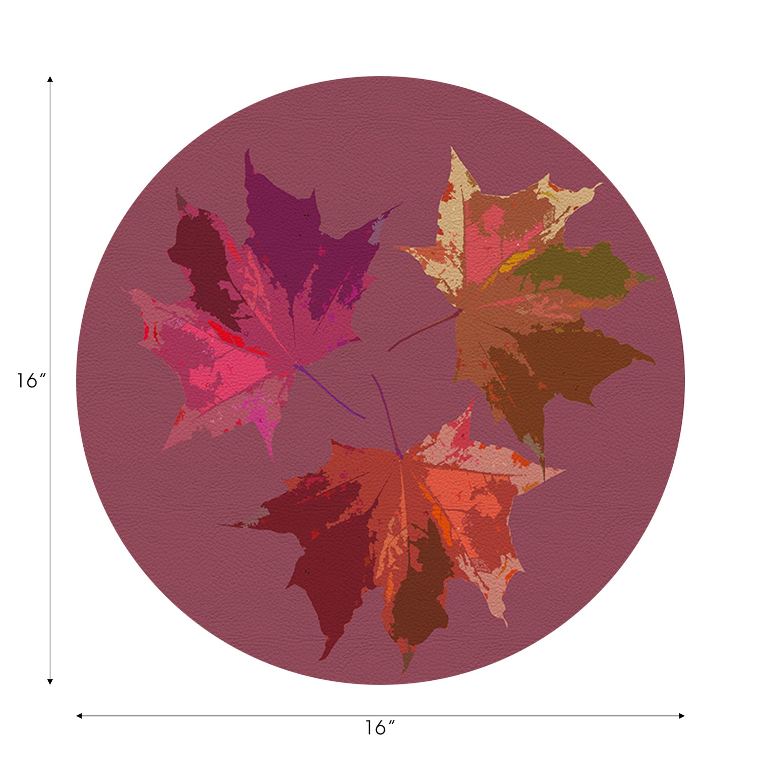 Autumn Leaves Mauve 16" Round Pebble Placemats, Set of 4 - nicolettemayer.com