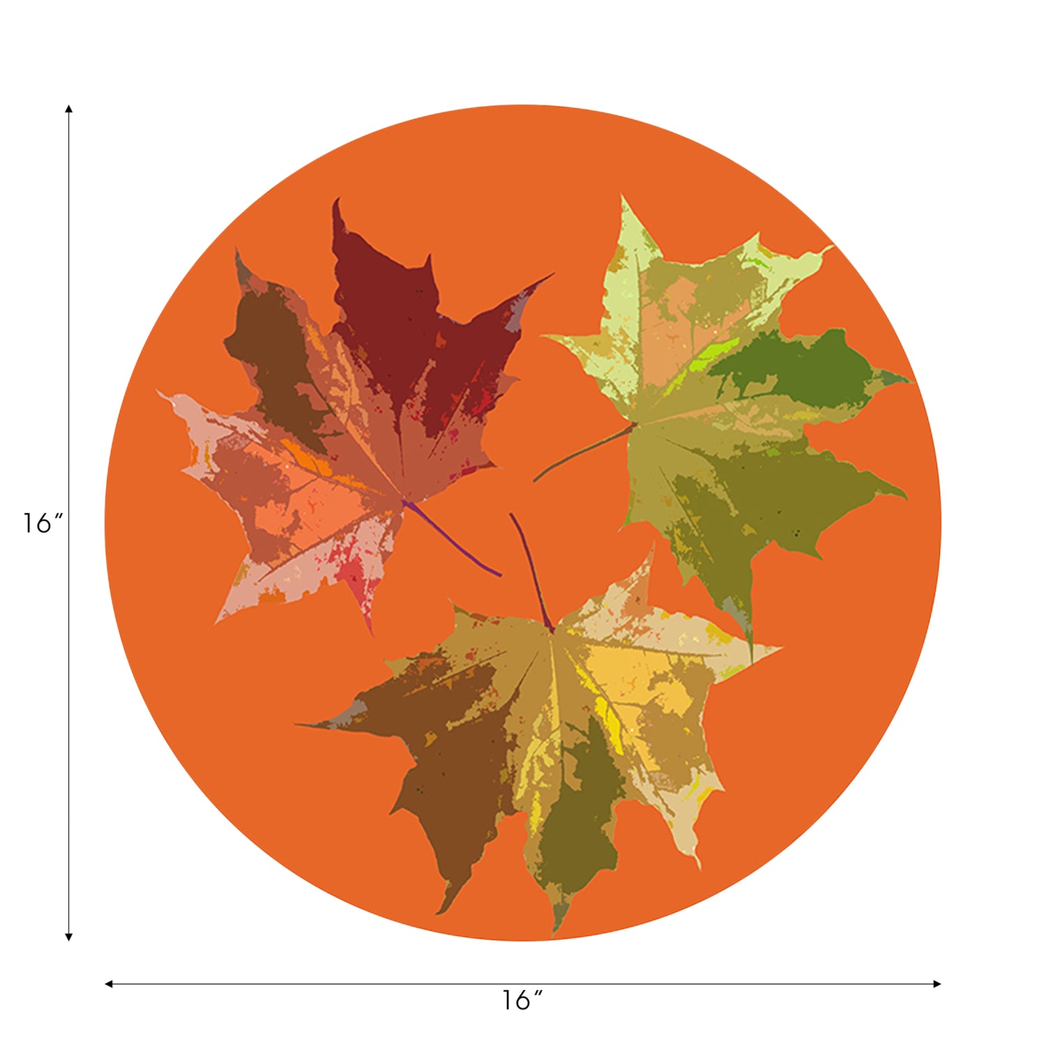 Autumn Leaves Orange 16" Round Pebble Placemats, Set of 4 - nicolettemayer.com
