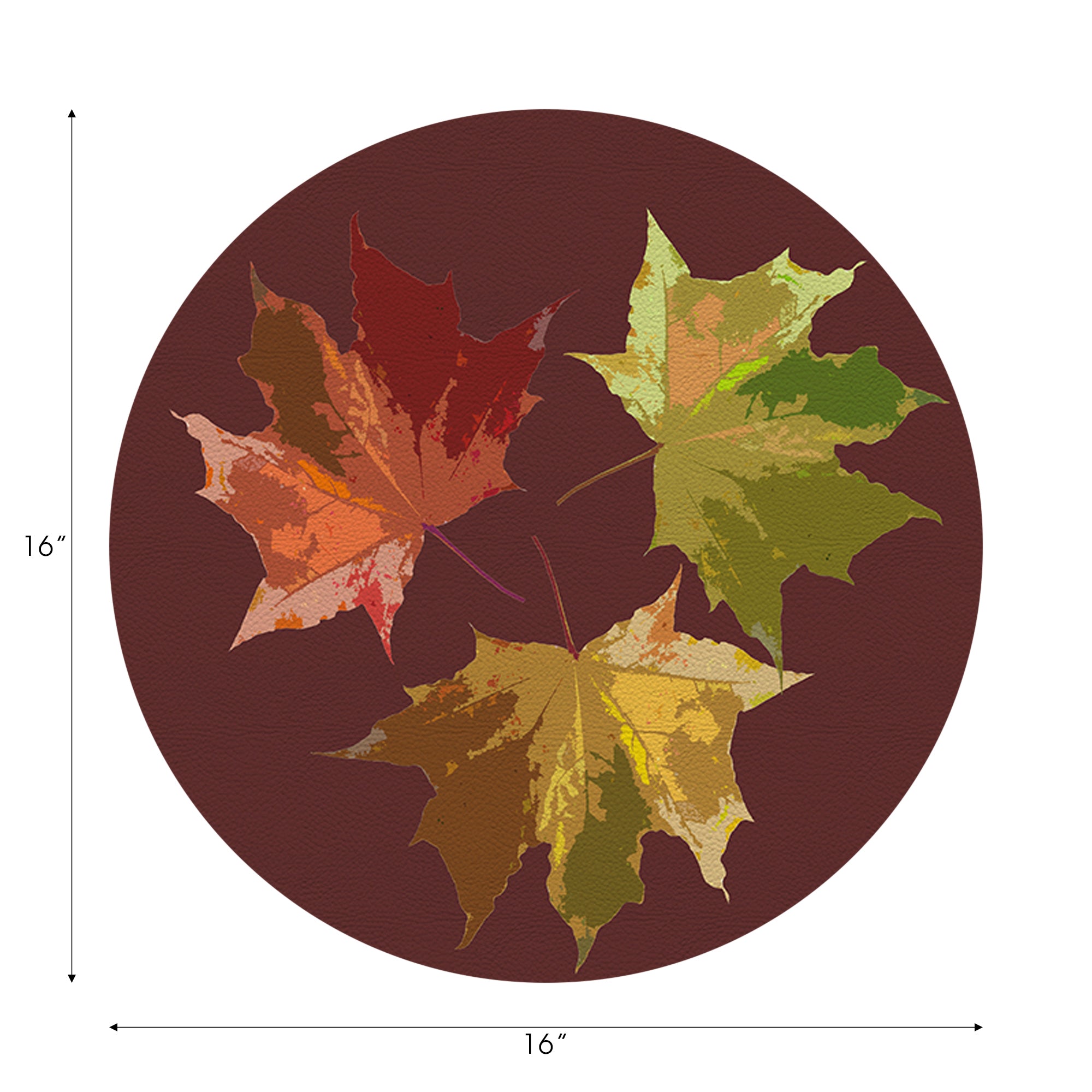 Sets de table ronds en galets Motif feuilles d&