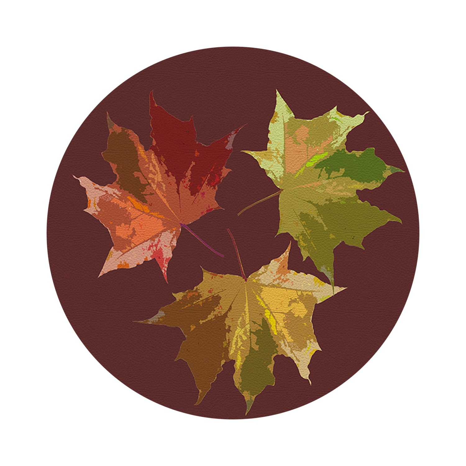 Autumn Leaves Porto 16" Round Pebble Placemats, Set of 4 - nicolettemayer.com