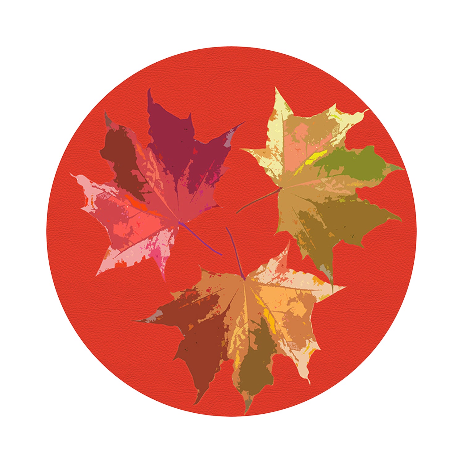 Autumn Leaves Pumpkin 16" Round Pebble Placemats, Set of 4 - nicolettemayer.com