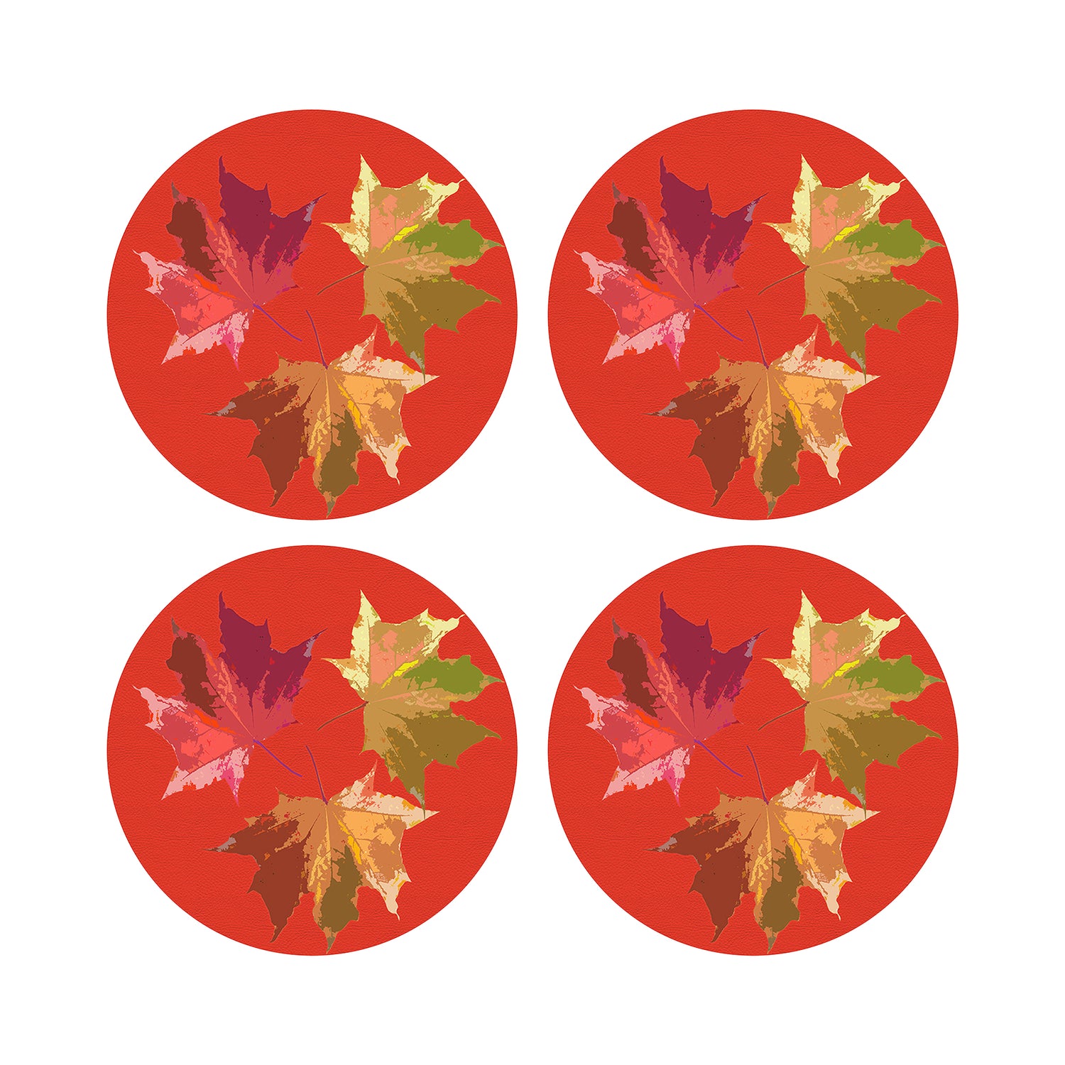 Autumn Leaves Pumpkin 16" Round Pebble Placemats, Set of 4 - nicolettemayer.com