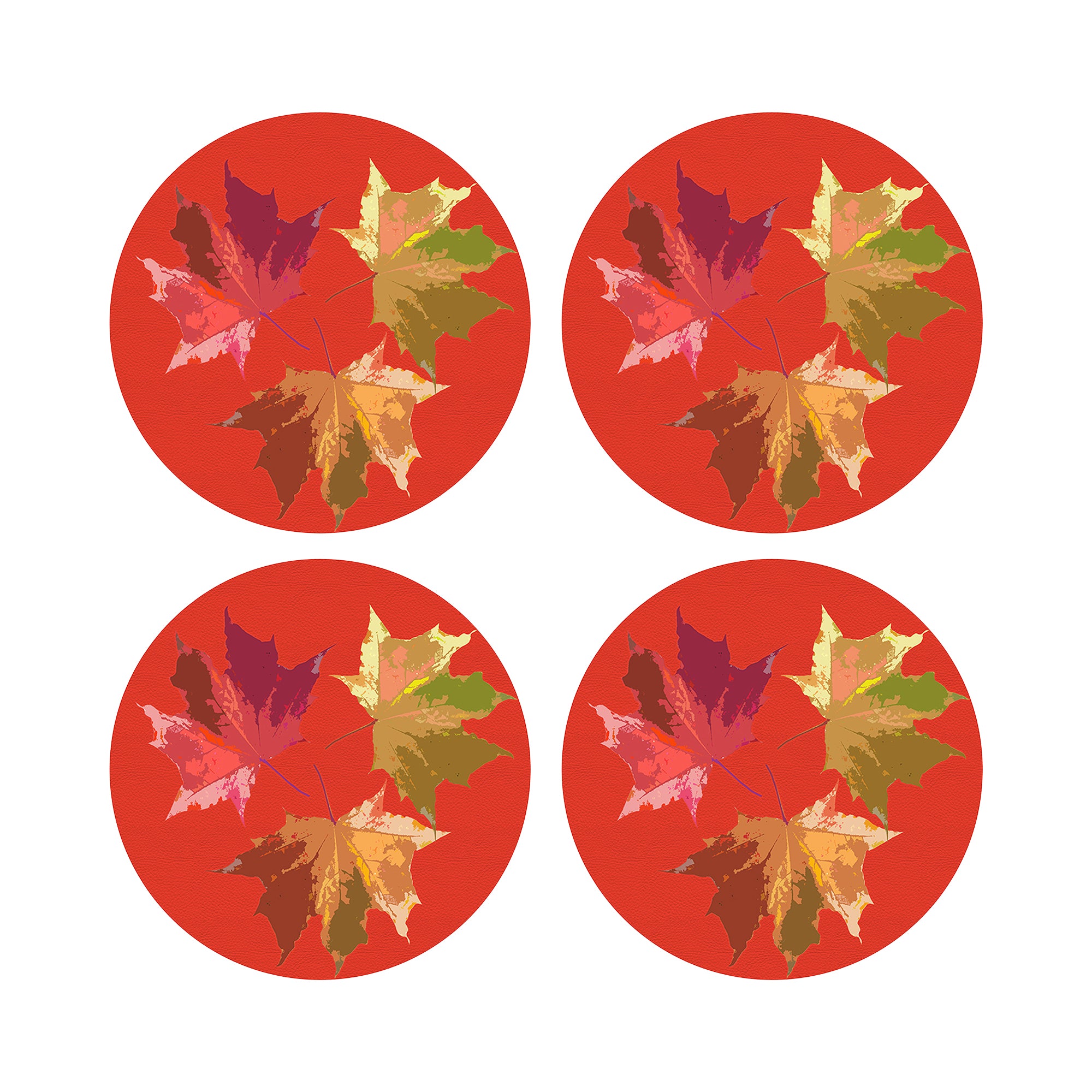 Autumn Leaves Pumpkin 16" Round Pebble Placemats, Set of 4 - nicolettemayer.com